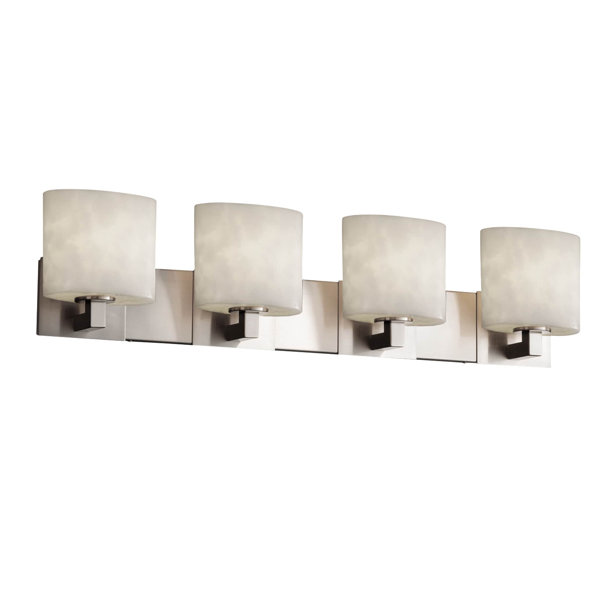 Justice Design Group CLD-8924-30-NCKL Clouds 35.25-in 4-Light Brushed Nickel Transitional Vanity Light