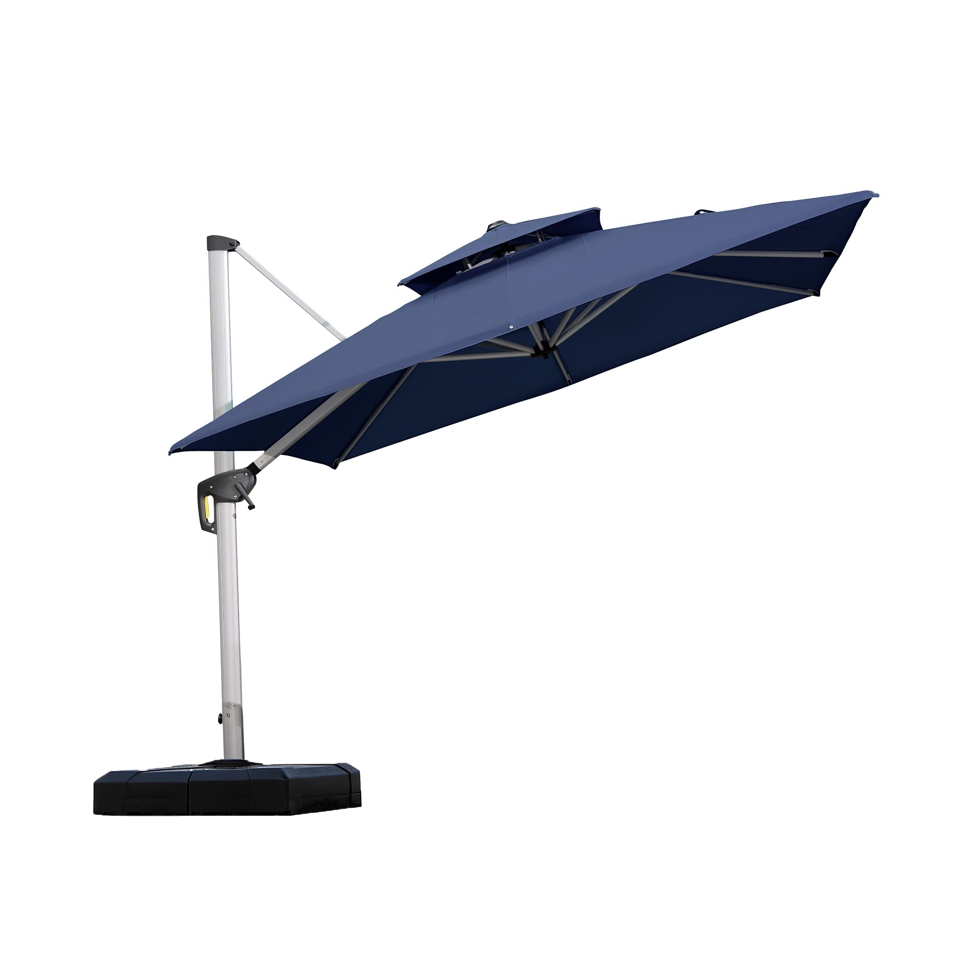 PURPLE LEAF LSLRS09-NB 9-ft Aluminum Navy Crank Cantilever Patio Umbrella