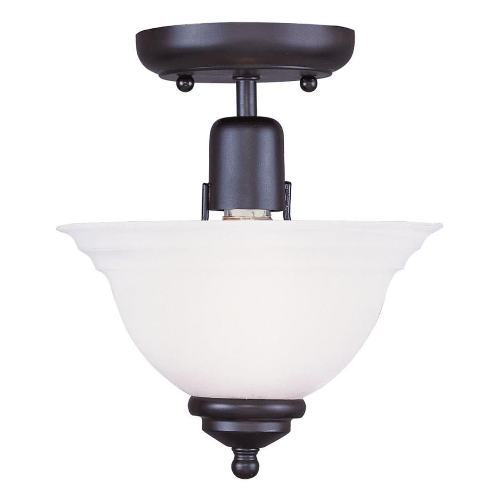 Livex Lighting 4250-04 North Port 1-Light Black Semi mount light
