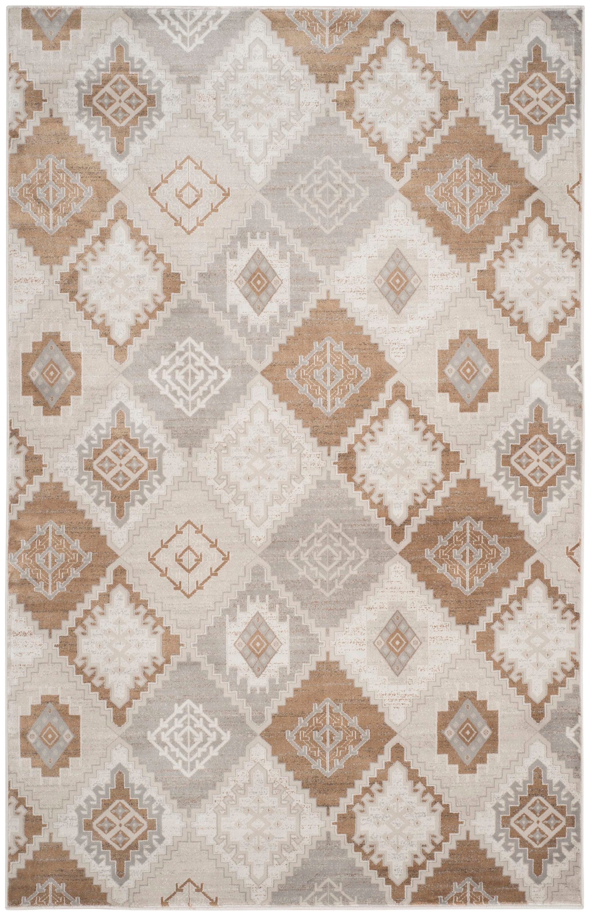 Safavieh VTG577M-6 Vintage Jenal 7 x 9 (ft) Loomed Polypropylene Cream/Camel Rectangular Indoor Abstract Lodge Area rug