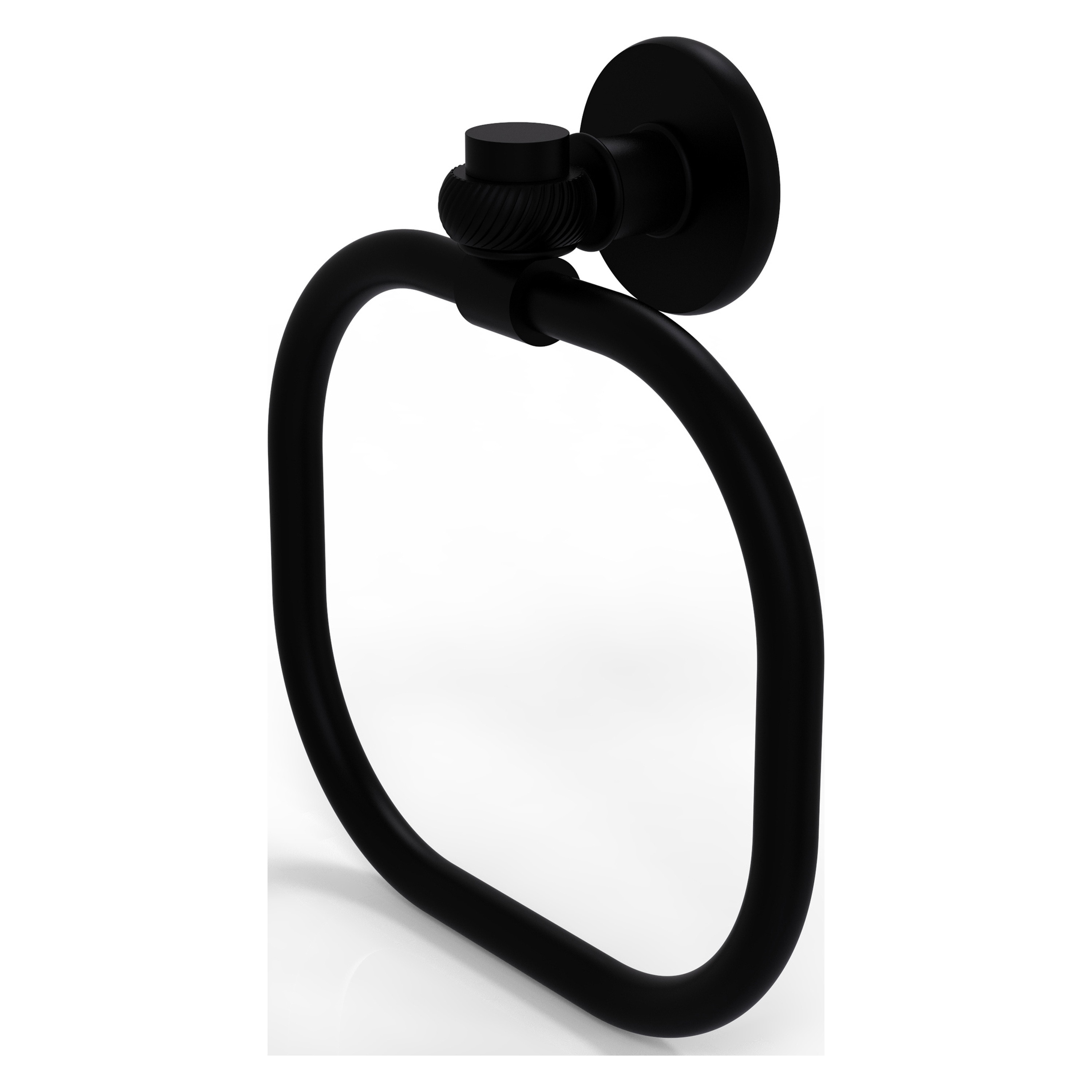 Allied Brass 2016T-BKM Continental Matte Black Wall mount Single Towel Ring