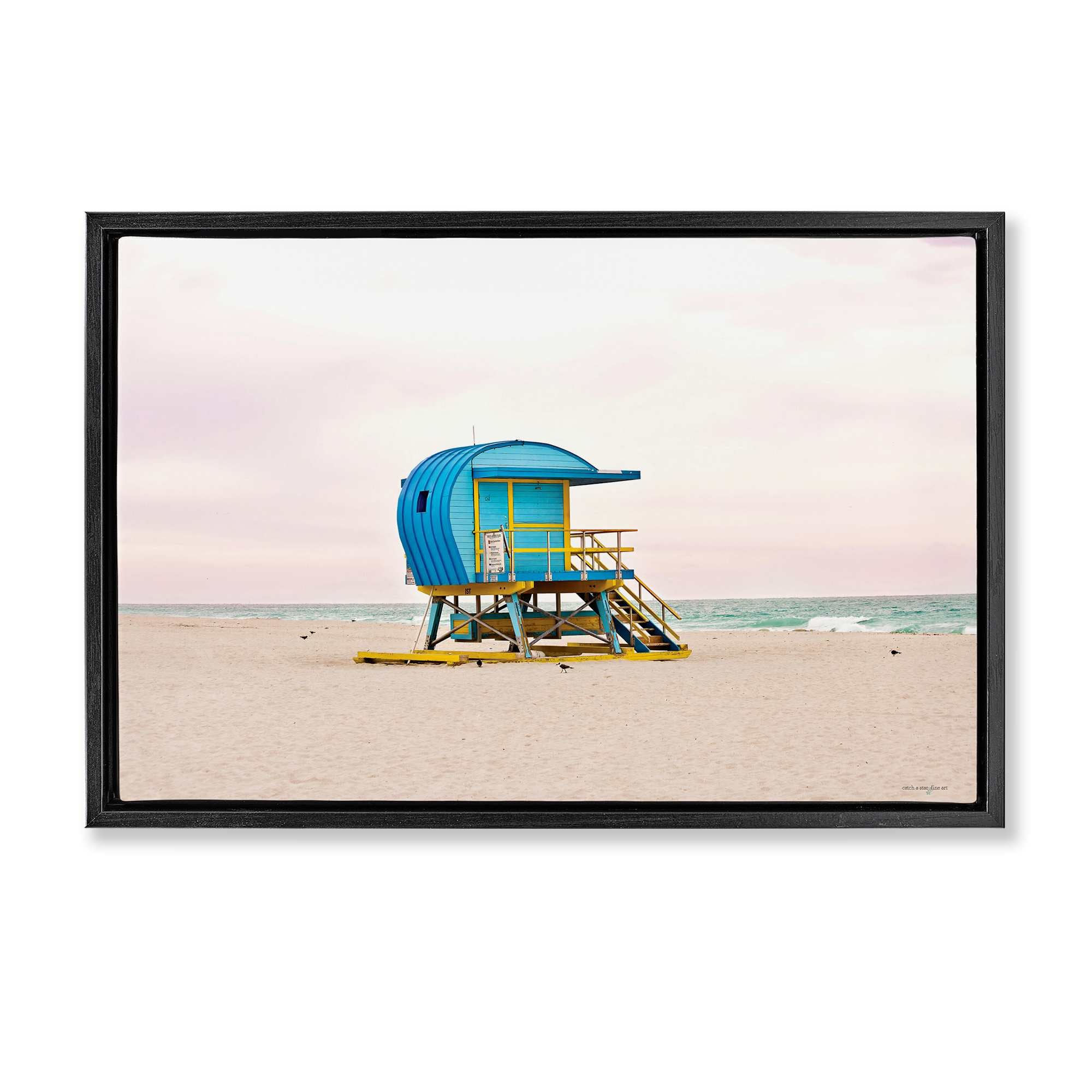 Stupell Industries BT-555-FFB-16X24 Summer Lifeguard Cabin Floating Frame design by Seven Trees Design