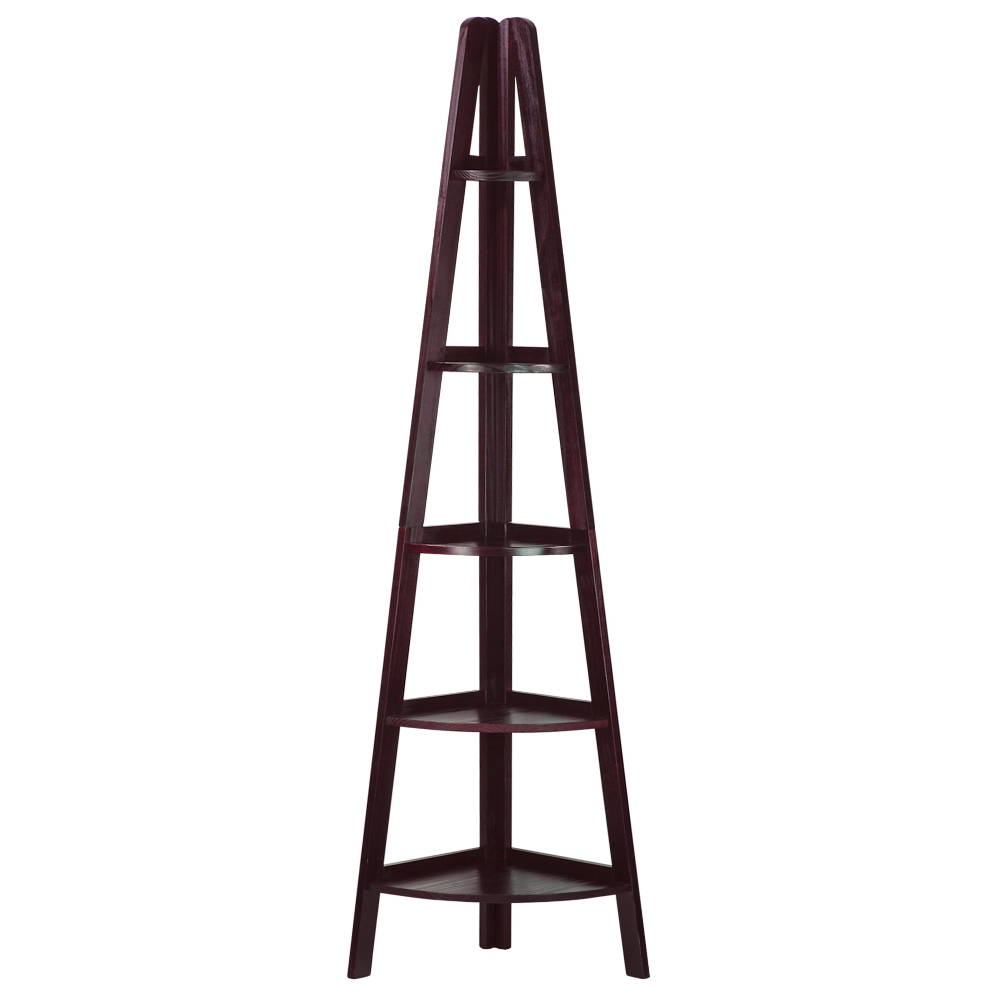 Casual Home 176-33 Ladder Espresso Wood 5 -Shelf Ladder Bookcase ( 16-Inches W x 72-Inches H x 16-Inches D ) Stained