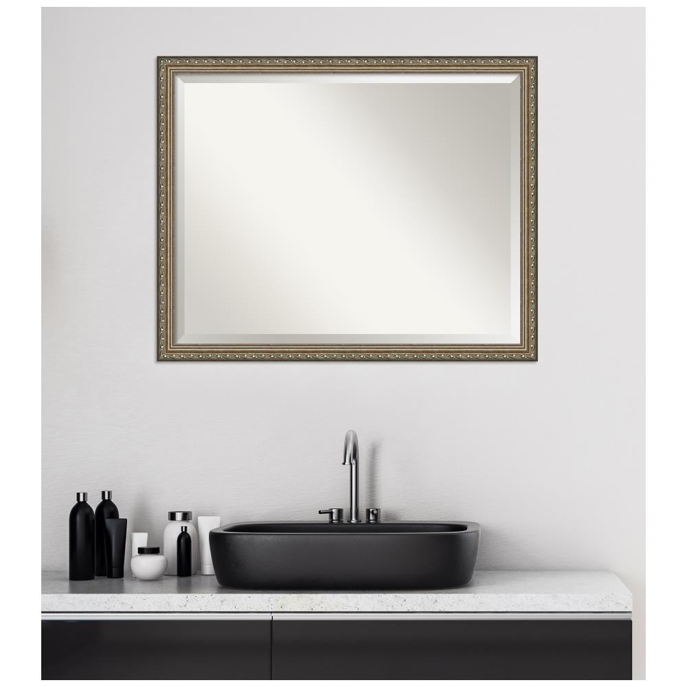 Amanti Art Parisian Silver 30.25-in x 24.25-in Framed Bathroom Vanity ...