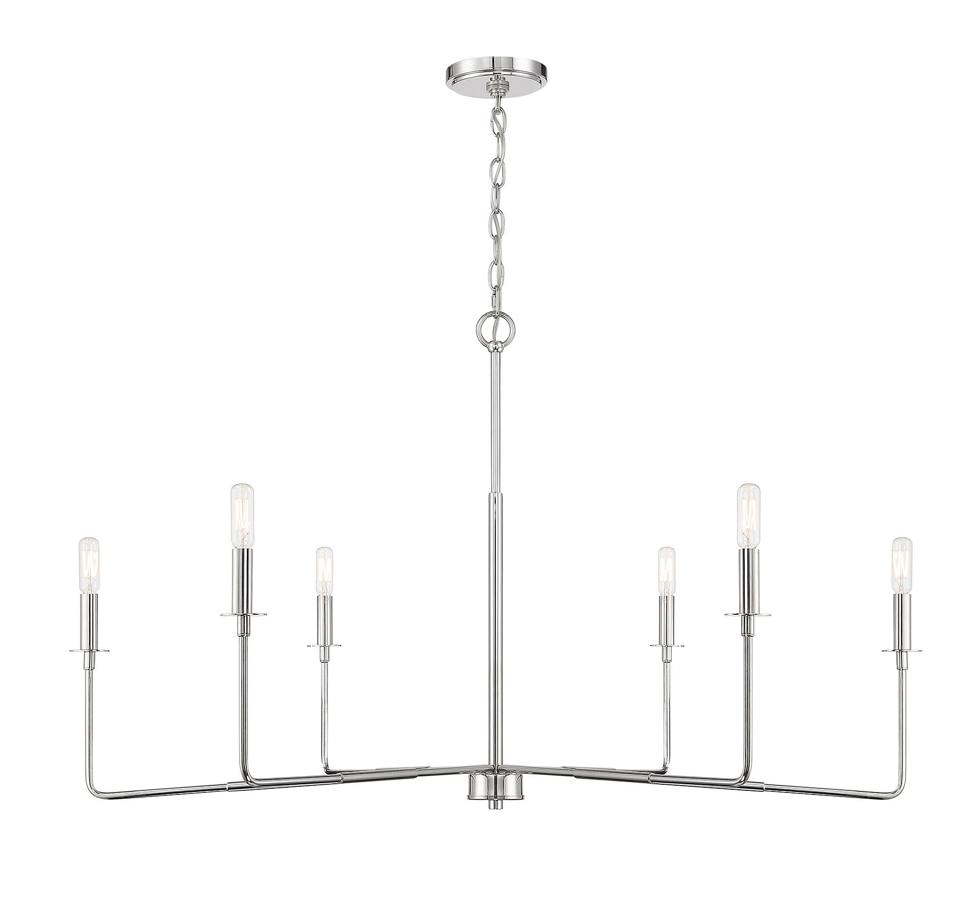 Salerno Polished Nickel 6-Light Rustic Charm Chandelier