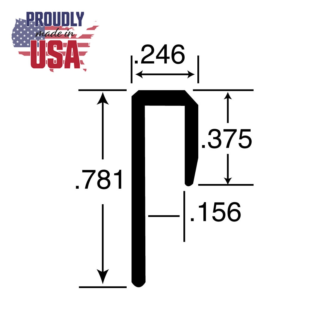 Outwater Aluminum J Channel Fits Material 5/32-in Thick Mill Finish ...