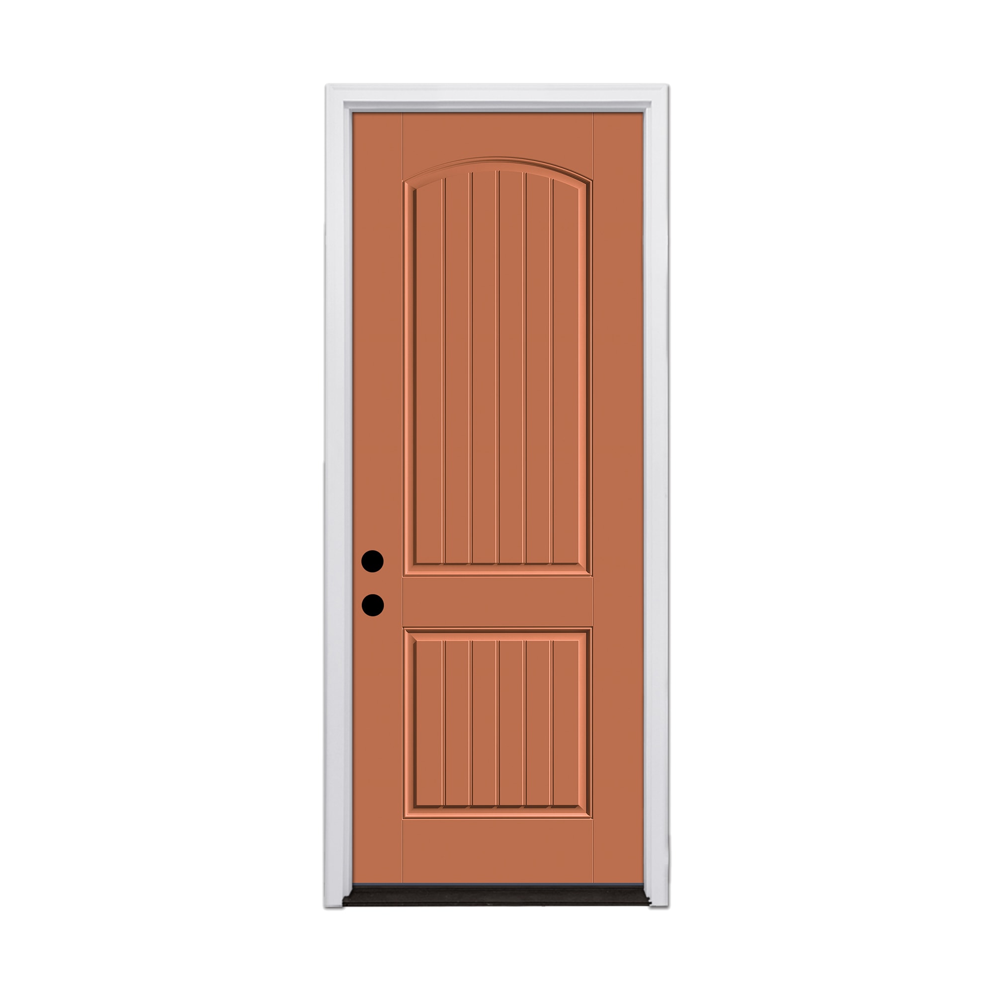 Therma-Tru 36-in x 96-in Fiberglass No Glass Painted Prehung Front Door with Brickmould Insulating Core