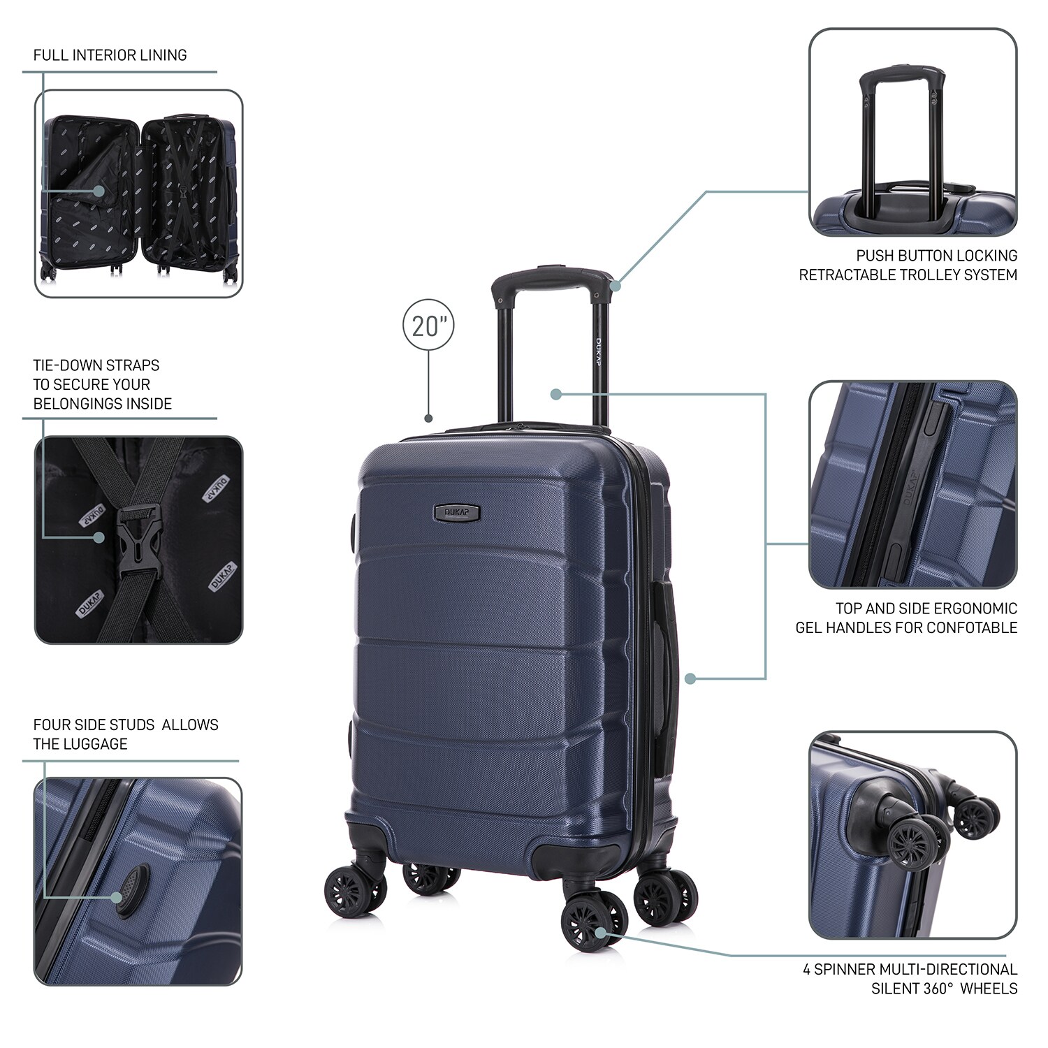 DUKAP DKSEN00S-BLU Luggage-And-Luggage-Sets - View #3