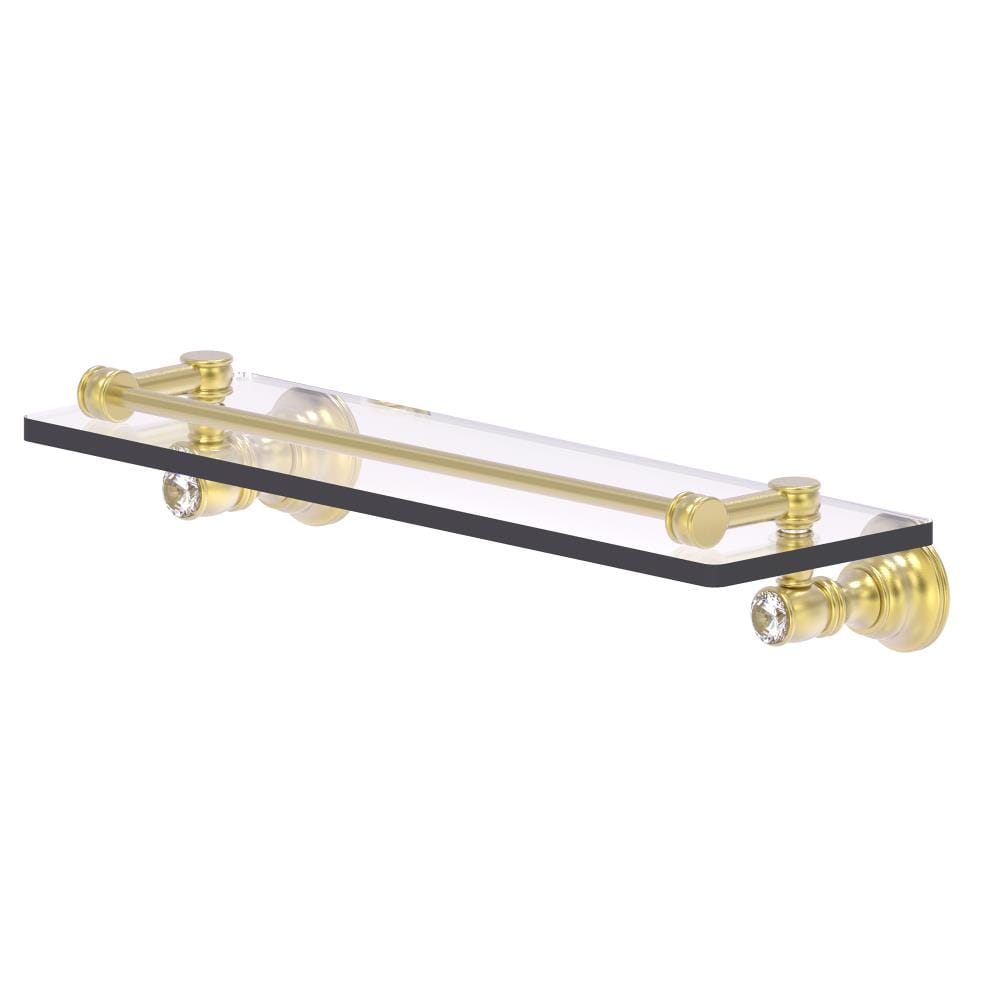 Allied Brass Clearview 16-in Glass Wall Mount Shelf with Gallery Rail and  Towel Bar - Satin Brass