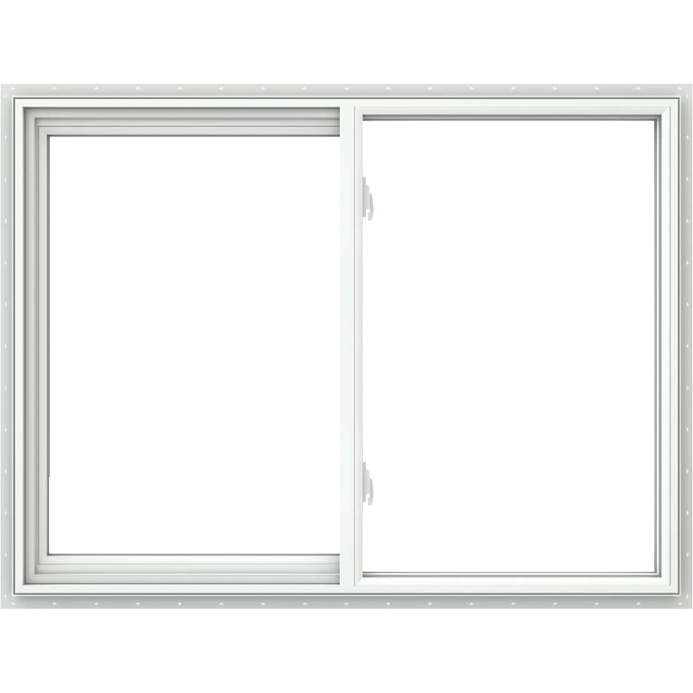 JELD-WEN JW232900025 V-2500 White Exterior White Interior Left-Handed Vinyl Sliding Window Double strength (Full Screen Included)
