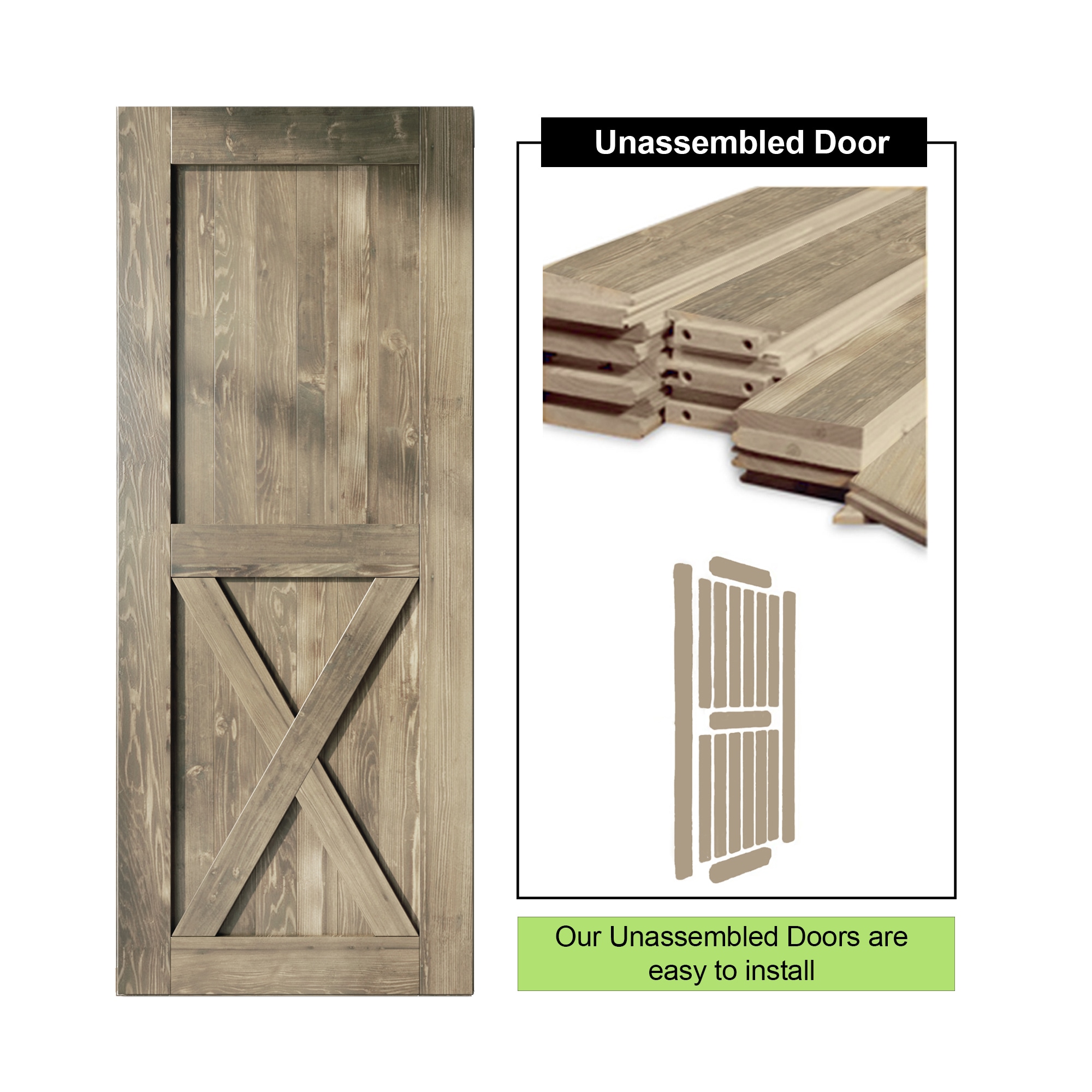 HOMACER 3884-X-GRAY Barn-Doors - View #5