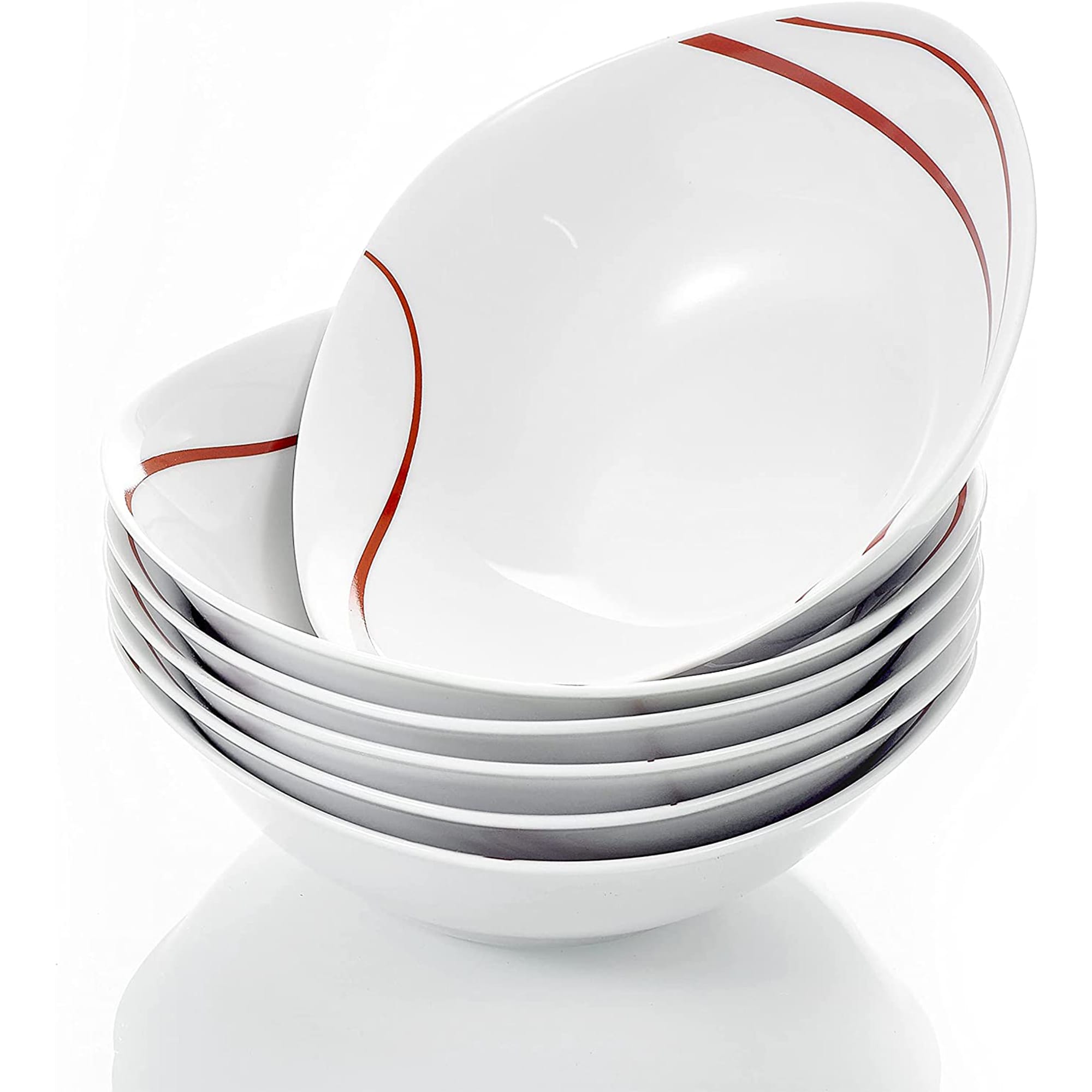 MALACASA 6-Piece White Porcelain Dinnerware