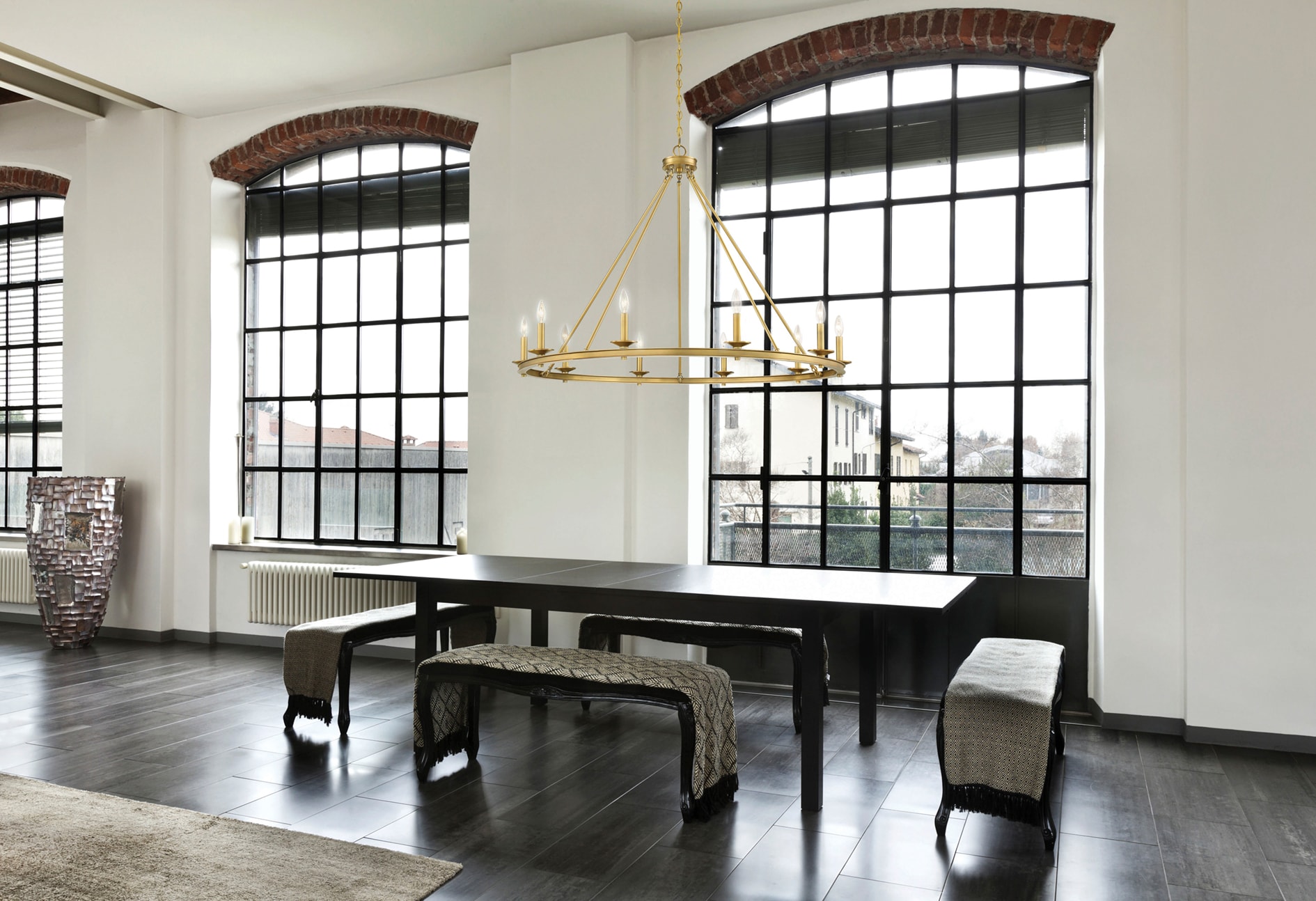 Middleton Warm Brass 10-Light Modern Farmhouse Chandelier