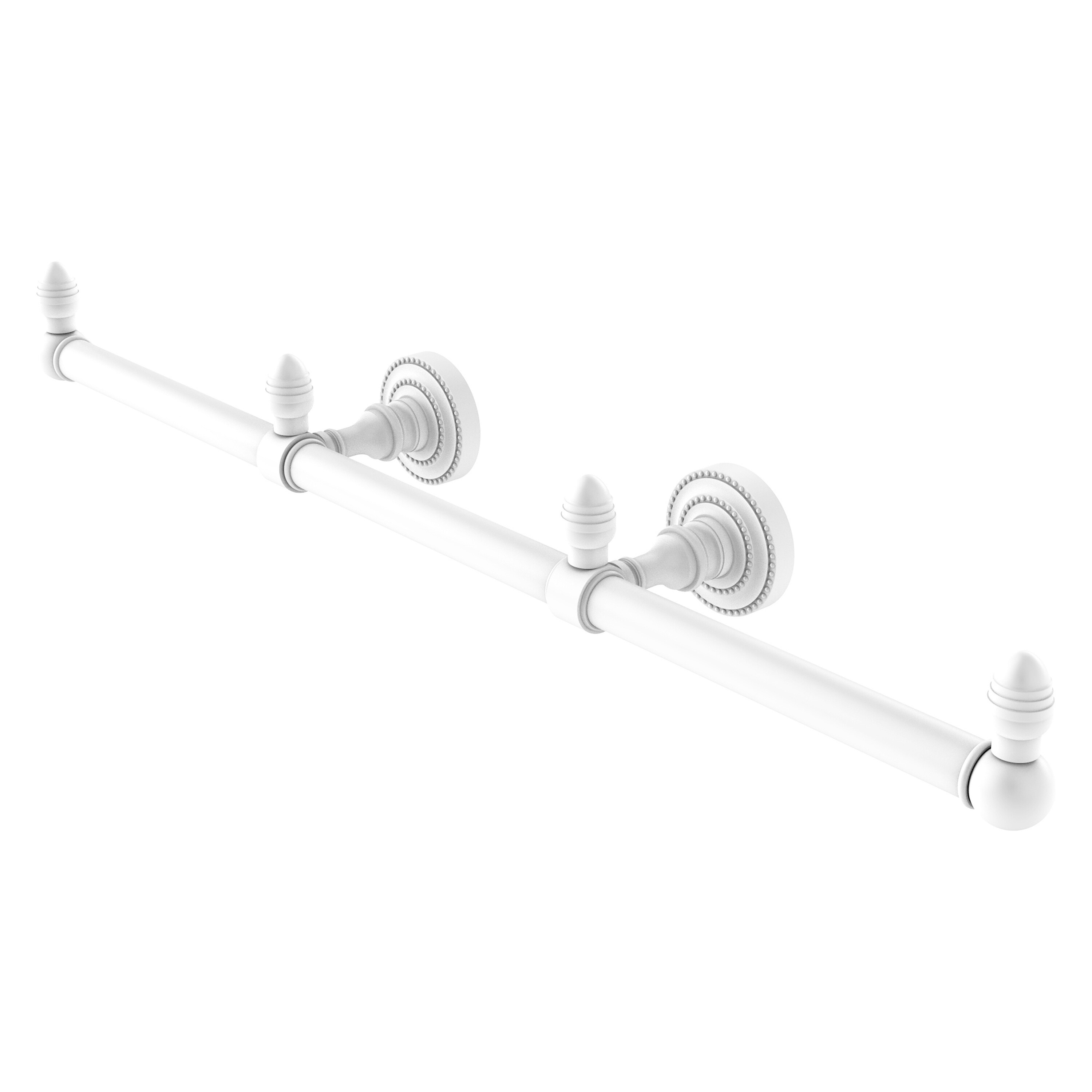 Allied Brass BPDT-HTB-3-WHM Dottingham 22-in double Matte White Wall mount Double Towel Bar