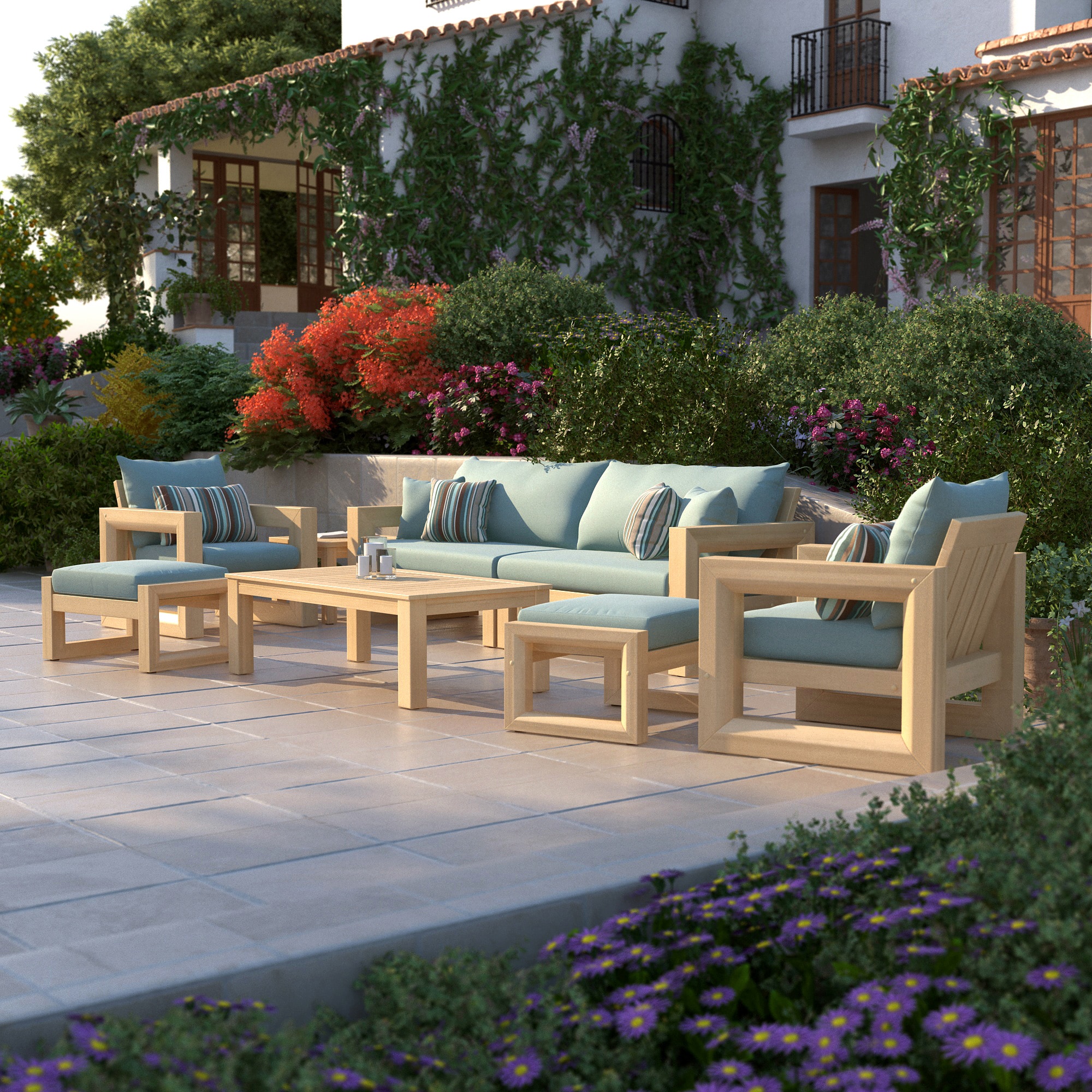 RST Brands OP-AWSS8-BEN-BLS-K Patio-Conversation-Sets - View #8