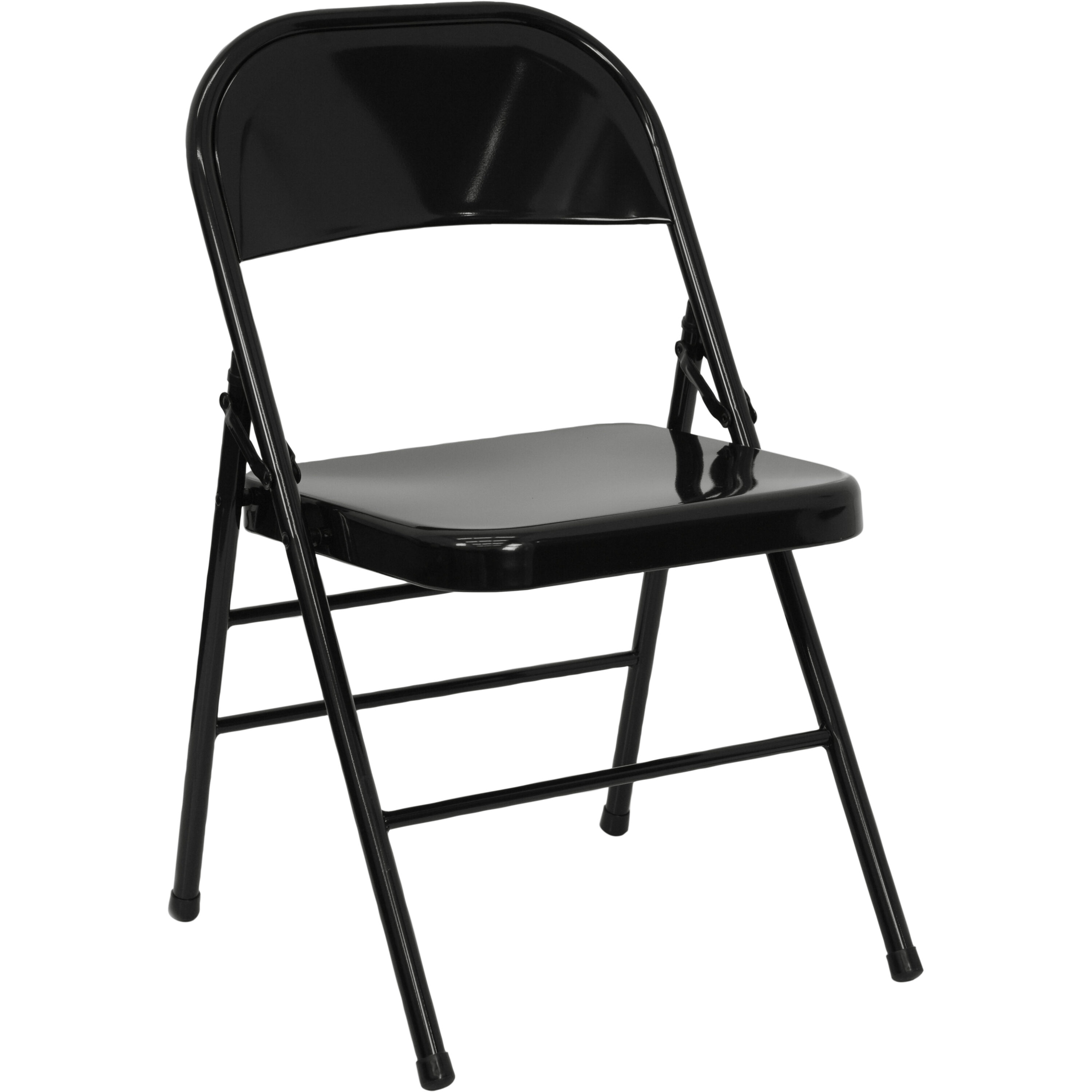 Flash Furniture 847254008891 Black Standard Folding Chair with Solid Seat (Outdoor)