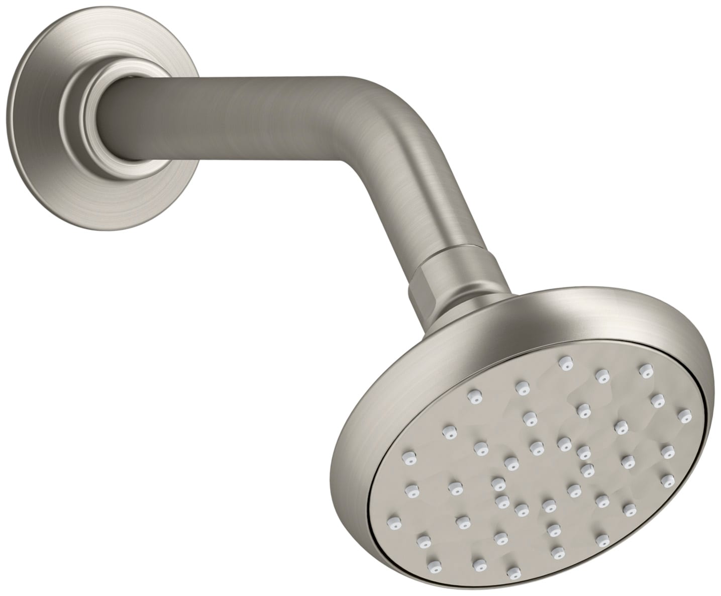 KOHLER 72422-BN Awaken 1.0 -Spray Vibrant brushed nickel 3.75-in Round Fixed Shower Head 1.5 GPM