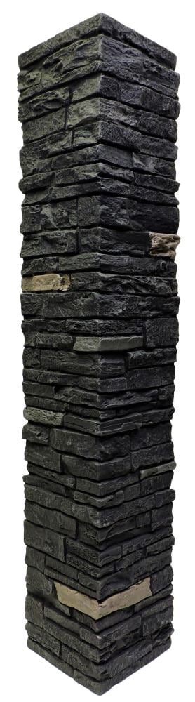 NextStone SLS-PC-ON Slatestone 8-in Onyx Polyethylene Deck Post Sleeve