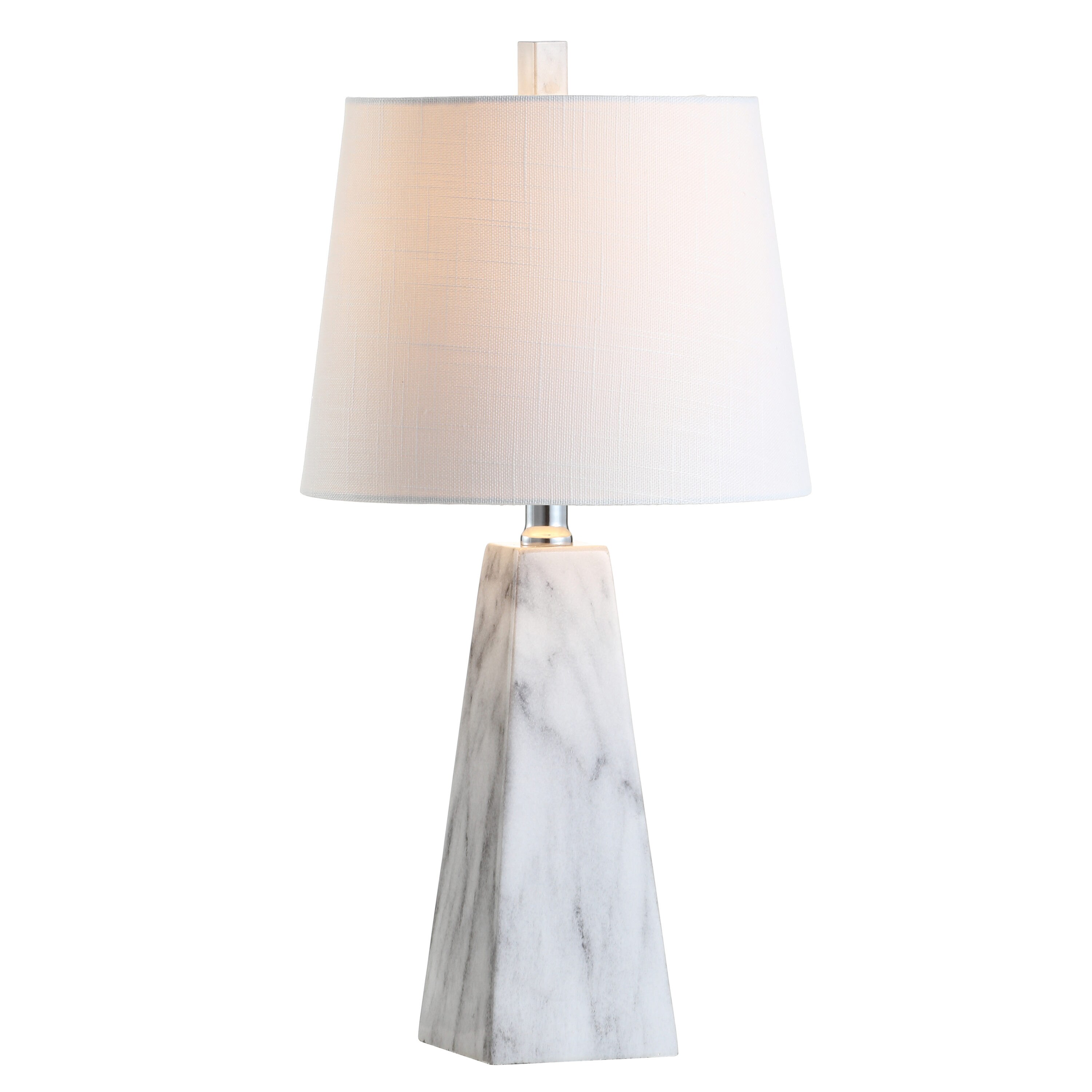JONATHAN Y Owen Resin Contemporary 20.5-in White Marble Led, Rotary ...