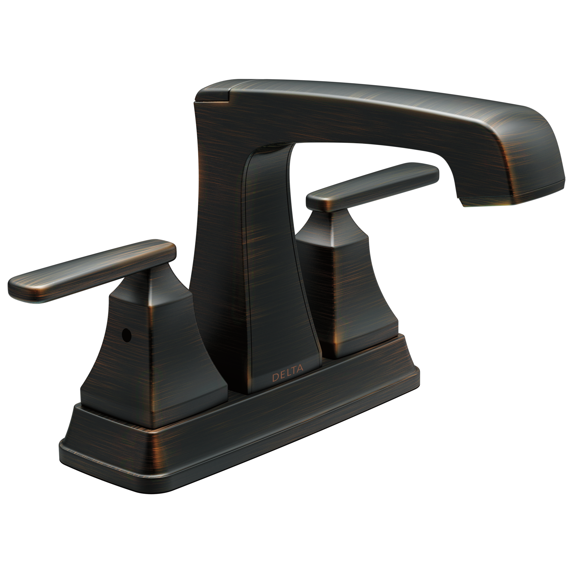 Delta 2564-RBMPU-DST Ashlyn Venetian Bronze 4-in centerset 2-handle WaterSense Low-arc Residential Handle Bathroom Sink Faucet with Drain