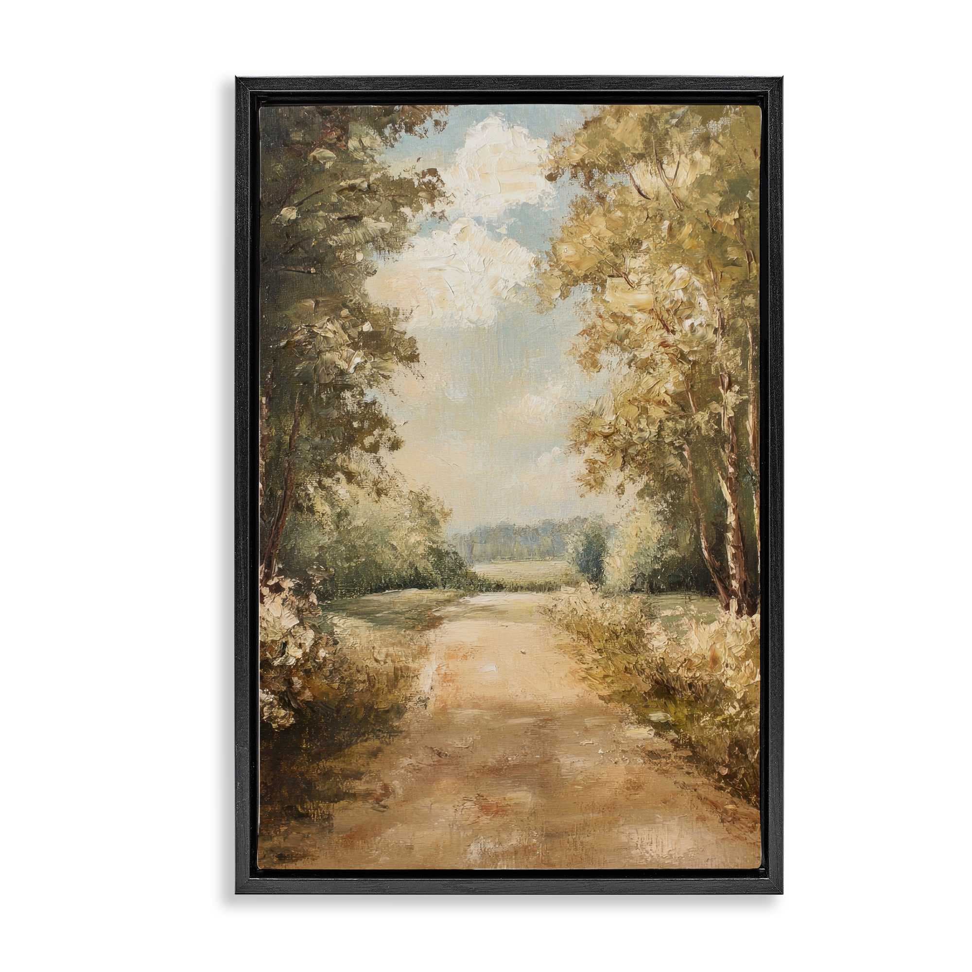 Stupell Industries BT-825-FFB-16X24 Walk Through Country Forest Black Framed Floater Canvas Wall Art By Petal Prints Design 17 x 25