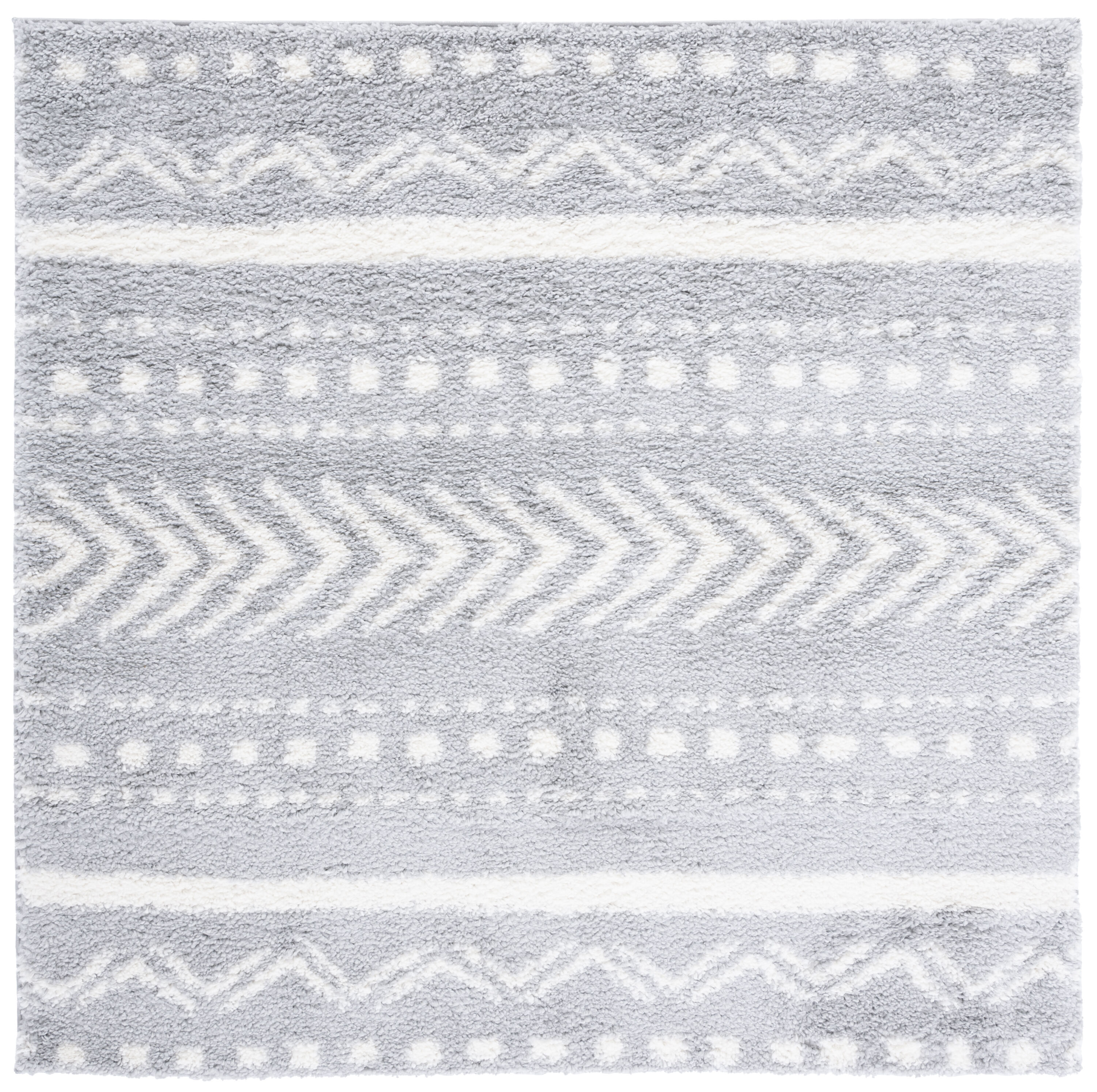 Parma Shag 542F Grey/Ivory 7 X 7 Area Rug