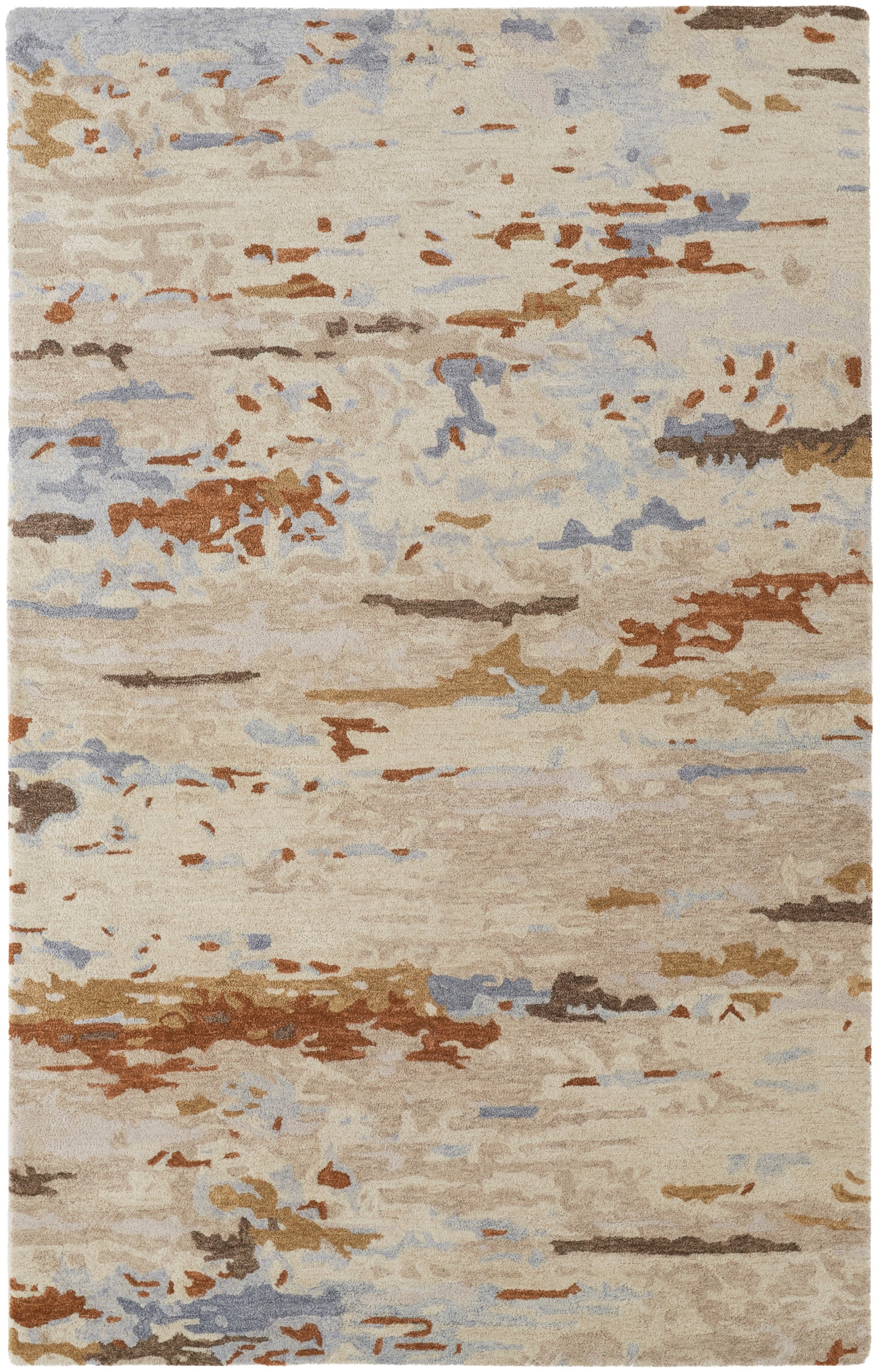 Room Envy EVER8644IVYMLTE10 5 x 8 (ft) Tufted Wool Ivory/Blue/Brown Rectangular Indoor Abstract Area rug