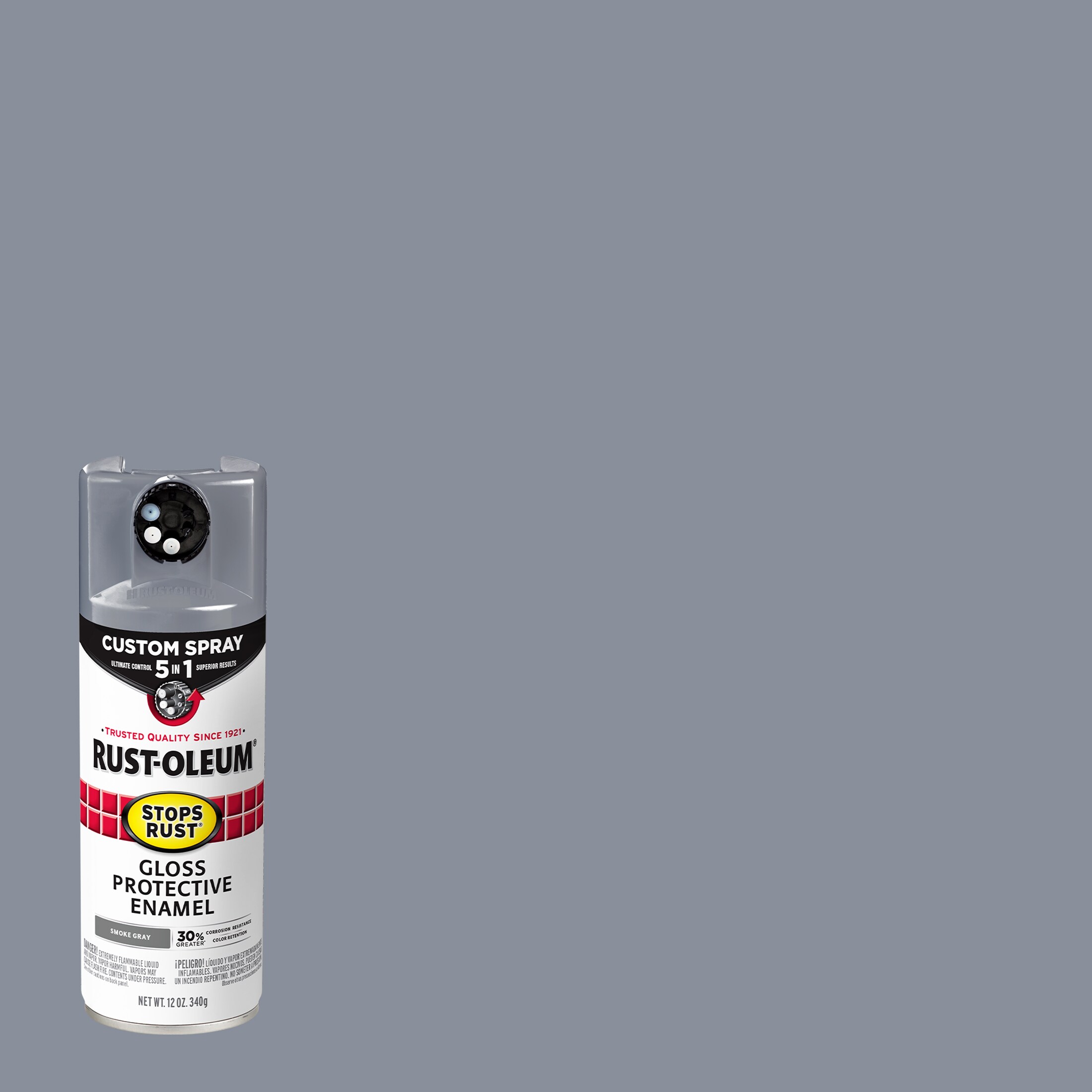 Rust-Oleum Stops Rust 5-in-1-Pack Gloss Smoke Gray Spray Paint (NET WT. 12-oz)