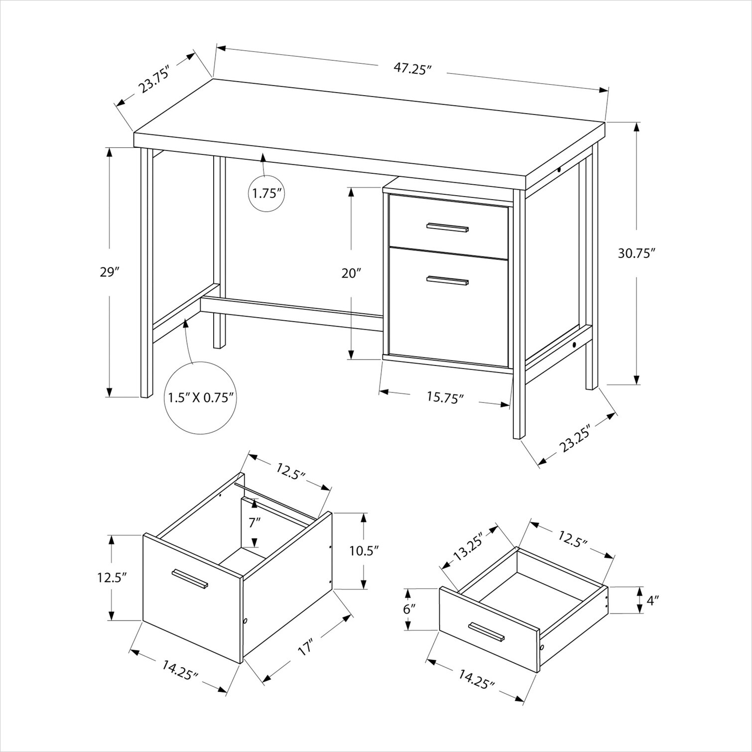 FlowLuxe WGLO6J8O0S1R desks - View #2