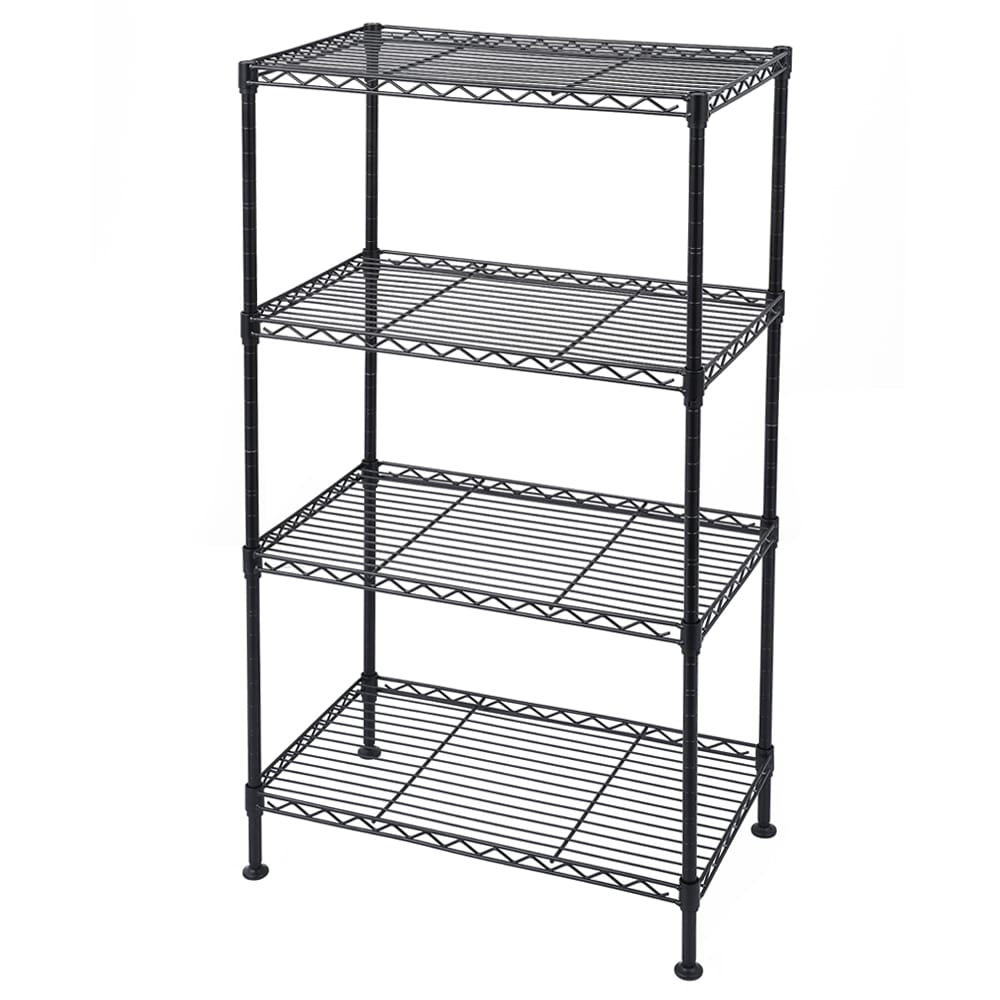 Winado 4-Tier Steel Freestanding Garage Storage Shelving Unit Black (19.69 in. W x 31.5 in. H x 11.81 in. D)