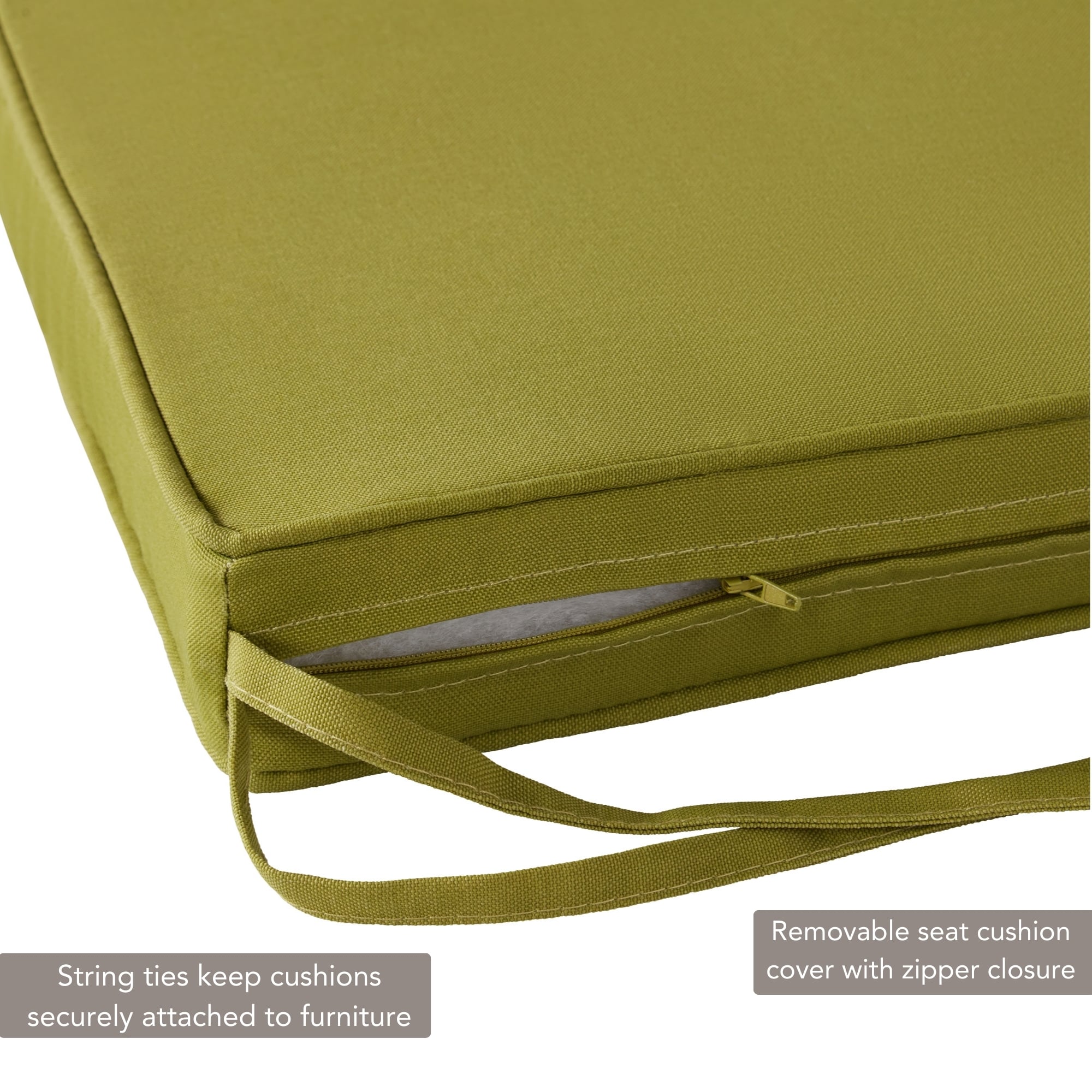 Kiwi Green 18" Square Outdoor Chair Pad Set with UV-Resistant Fabric