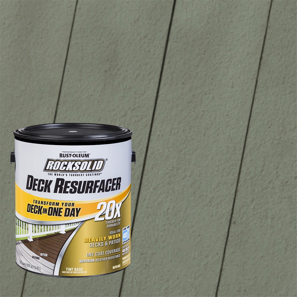 Rust-Oleum 319180T RockSolid 20X Deck Resurfacer Pre-Tinted Bedrock Solid Exterior Wood Stain and Sealer in One ( 1-gallon )