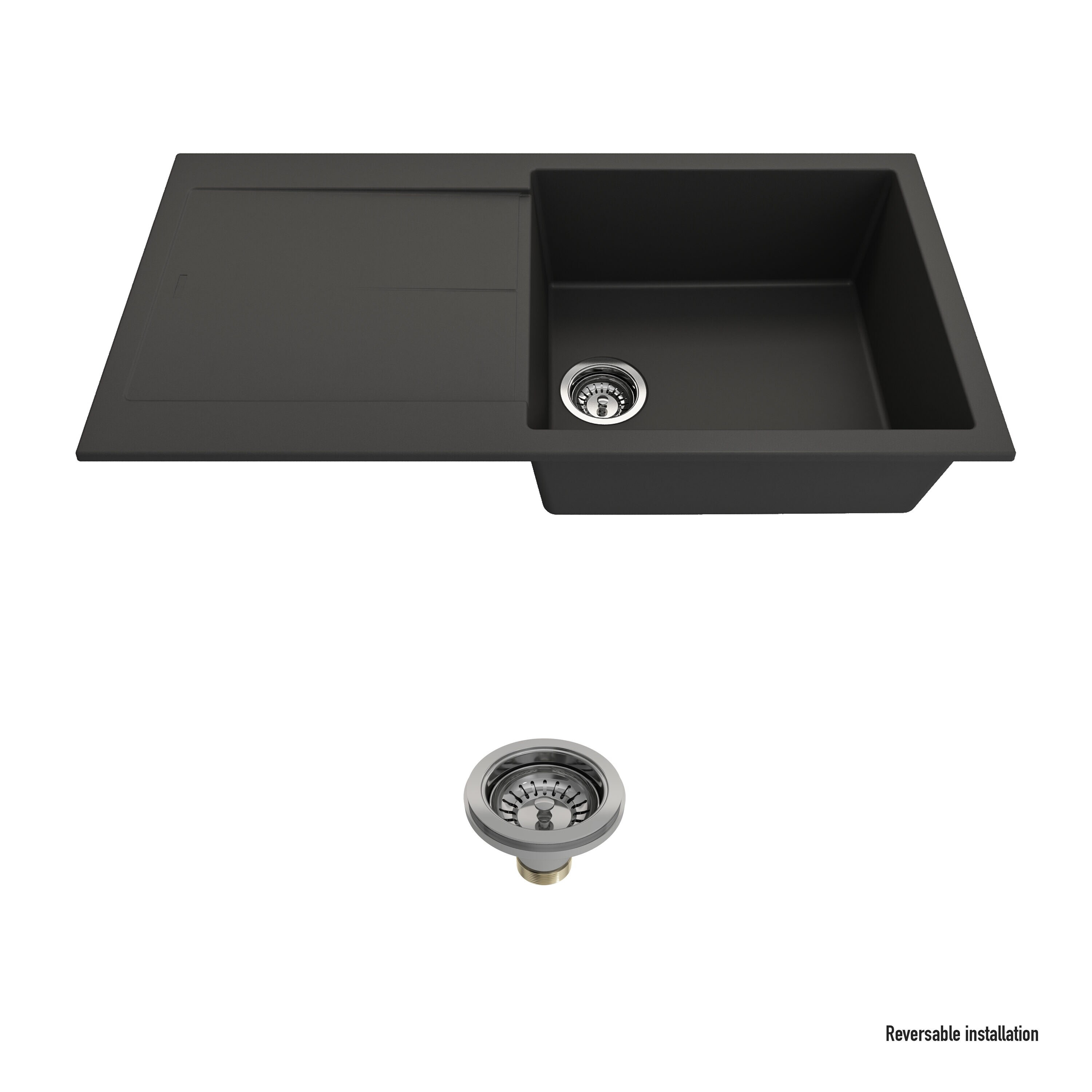 LEVANZO Dual-Mount Single Bowl w/Drain Board 1635-506-0120 - BOCCHI