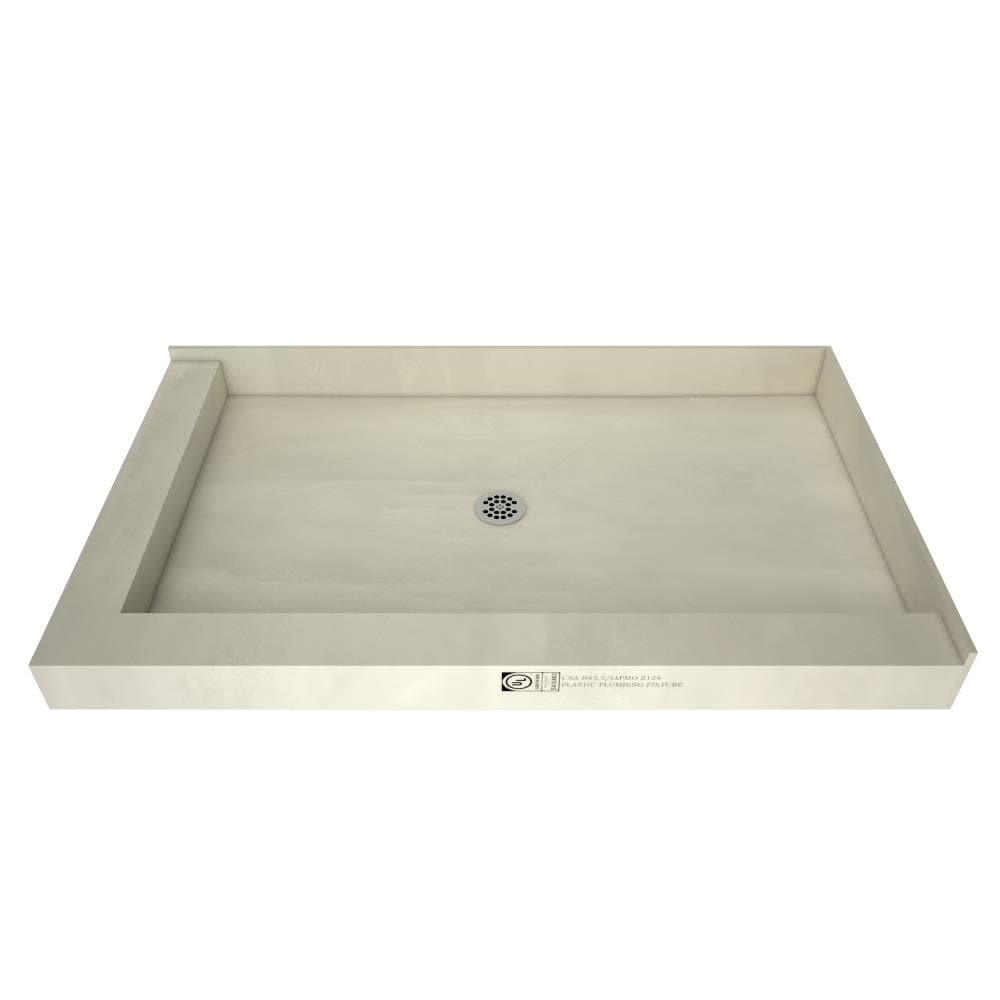 Tile Redi P3648CDL-PVC 36-in W x 48-in L Made for tile Double Threshold Rectangle Corner Shower Pan with 4.5-in H Threshold (Center Drain)