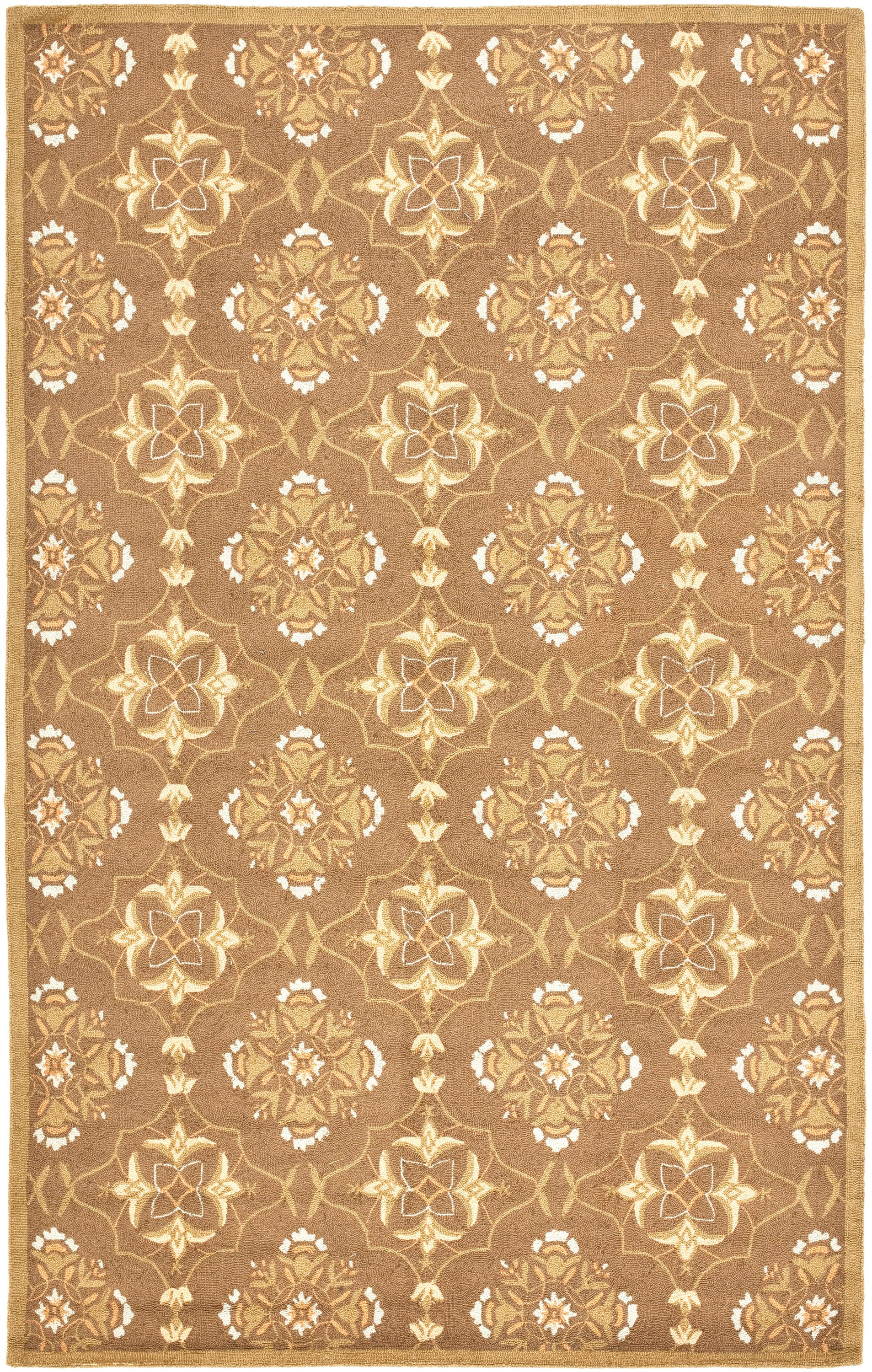 Safavieh HK376C-8 Chelsea Faith 8 x 10 (ft) Hooked Wool Brown/Green Rectangular Indoor Floral/Botanical Area rug