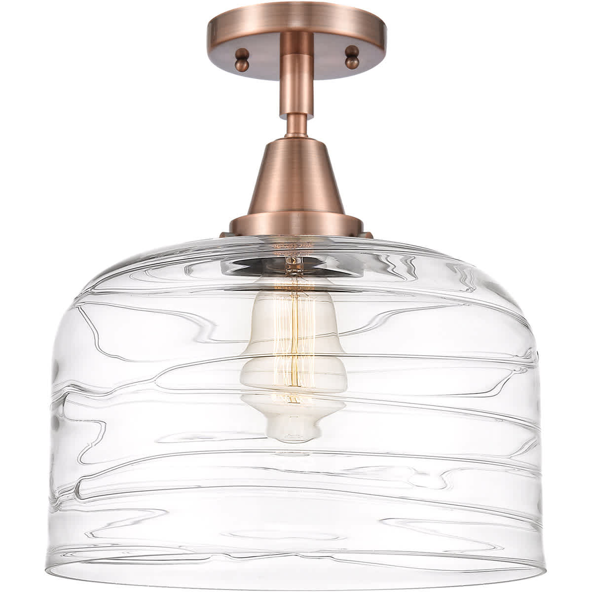Innovations Lighting  447-1C-AC-G713-L Franklin Restoration Bell Flush Mount Antique Copper