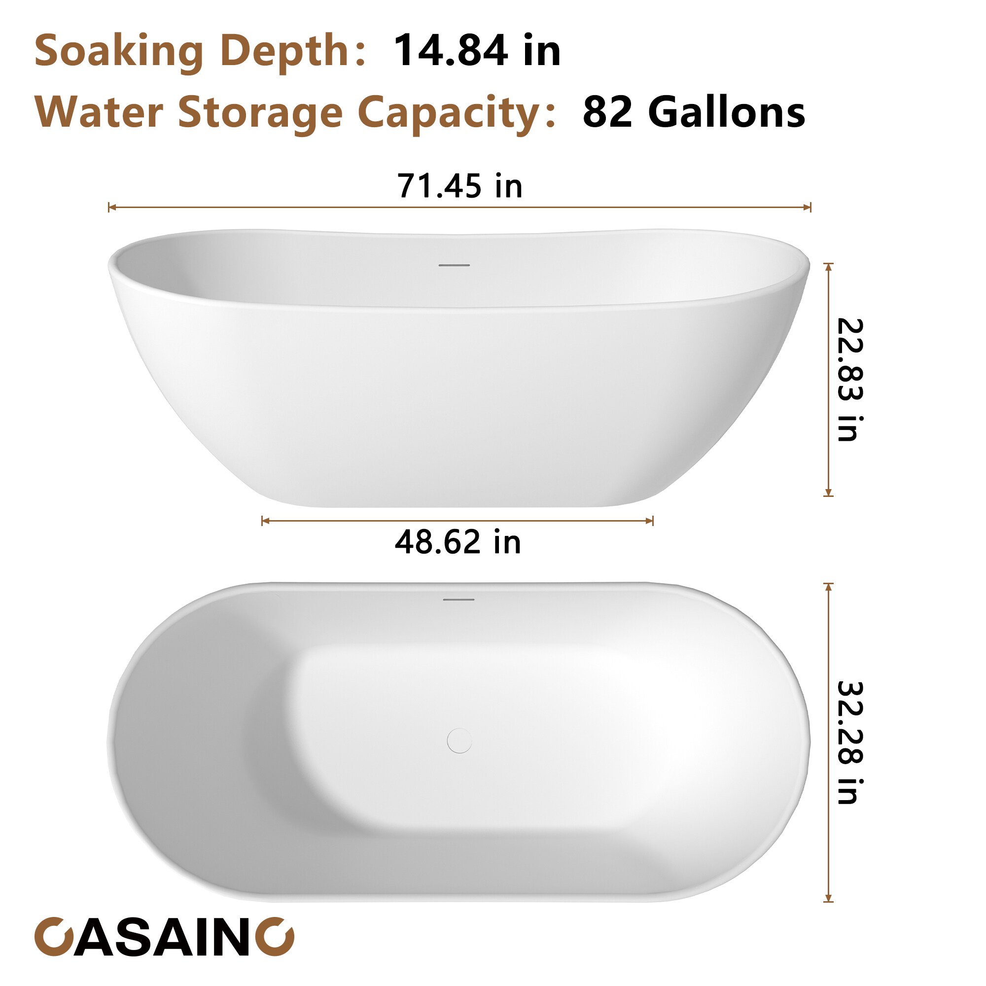 CASAINC CA06005S71MW bathtubs - View #5