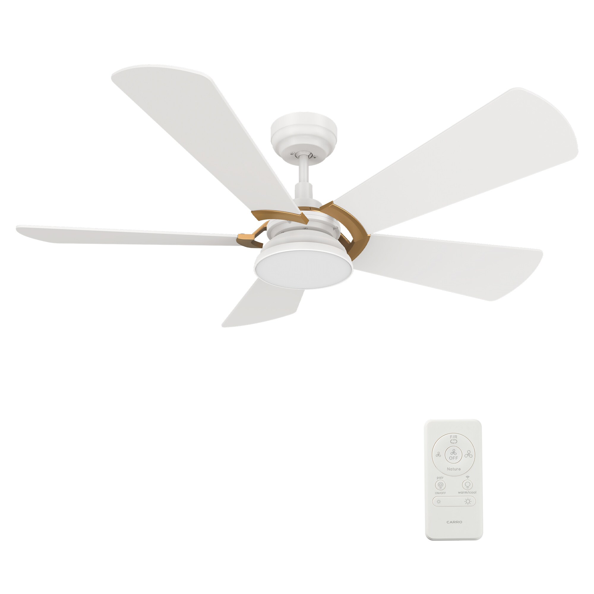 CARRO USA Wilkes 52-in Black with Wooden Blades Indoor/Outdoor Smart Ceiling Fan with Light and Remote (5-Blade) LS525B3-L22-BS-1 Sansujyuku sansujyuku.com