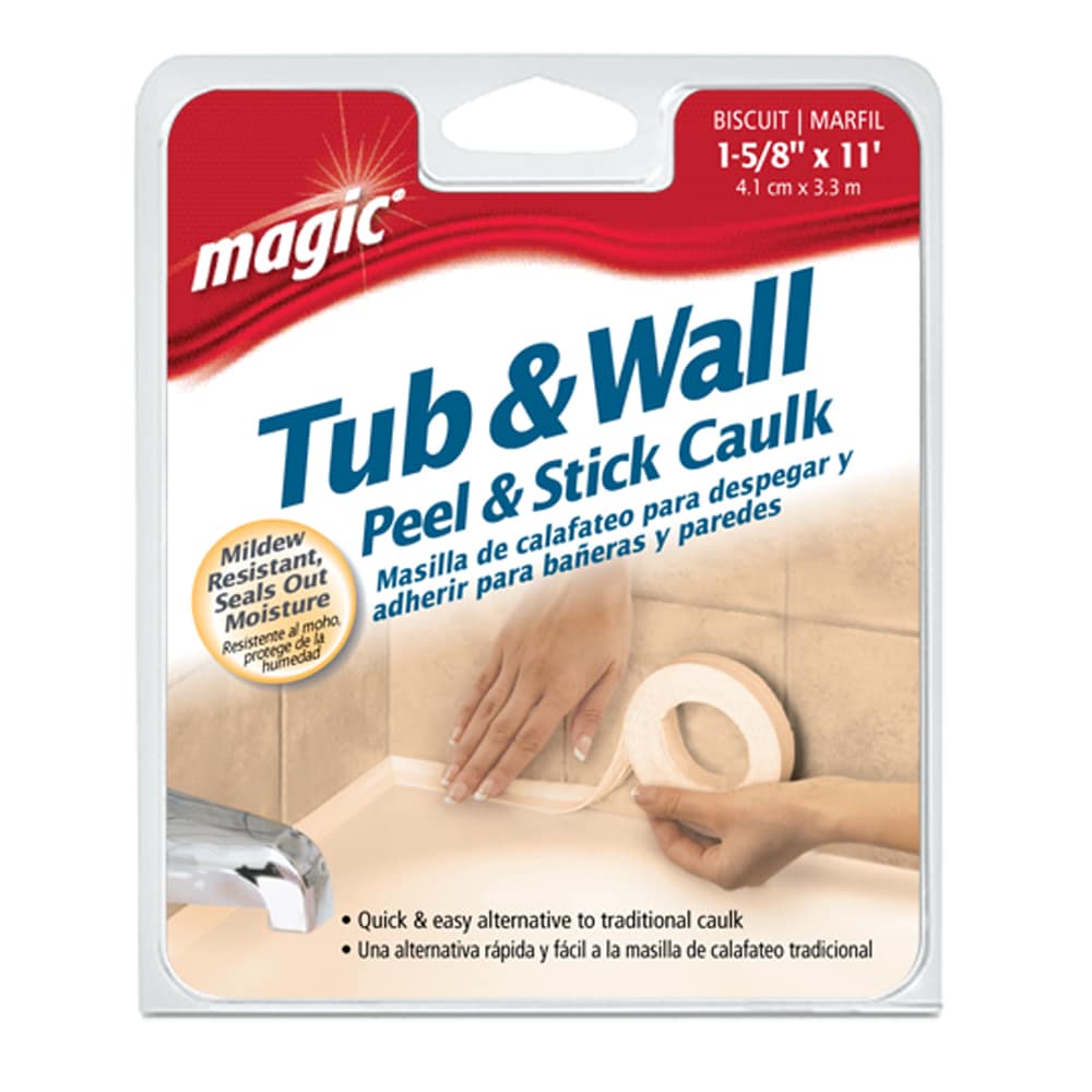 Magic 10 ft. White Pre-shaped Caulk Strip with Butyl Adhesive - Quick and  Easy Alternative to Regular Caulk - Mildew Resistant in the Caulk Strips  department at