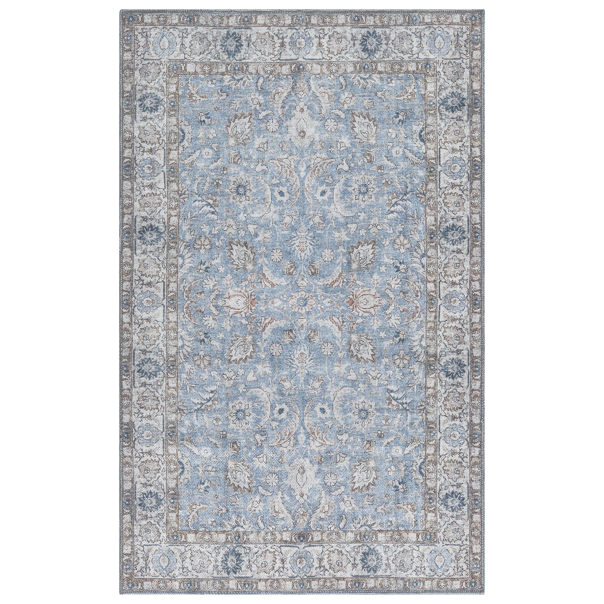 Thomasville Emporia 3 x 5 (ft) Loomed Chenille Blue Rectangular Indoor Oriental Machine washable Pet Friendly Area rug