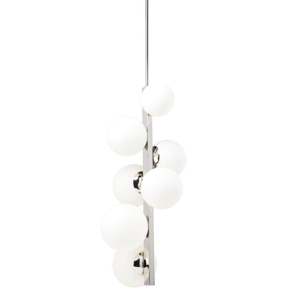 ARTCRAFT SC13221PN Moonglow 7 -Light Polished Nickel Transitional For Use in Bedrooms, Dining Rooms, Foyers, Kitchens, Living Rooms Chandelier