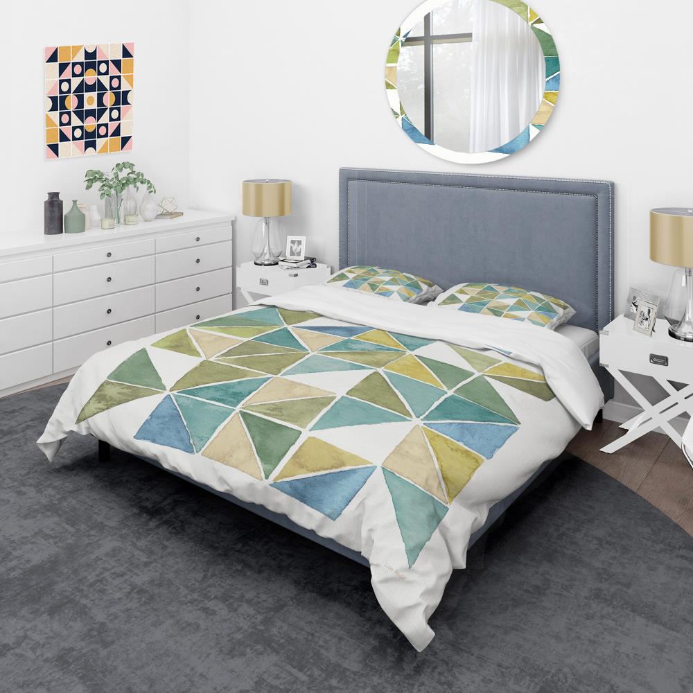 Designart BED30773-T 3 -Piece Green Twin Duvet cover Set