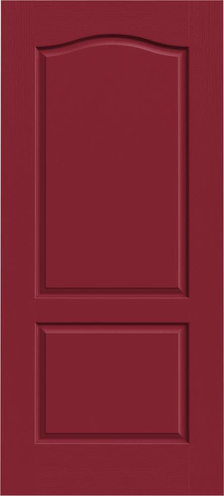 JELD-WEN Camden 36-in X 80-in Cranberry 2-panel Arch Top Solid Core ...