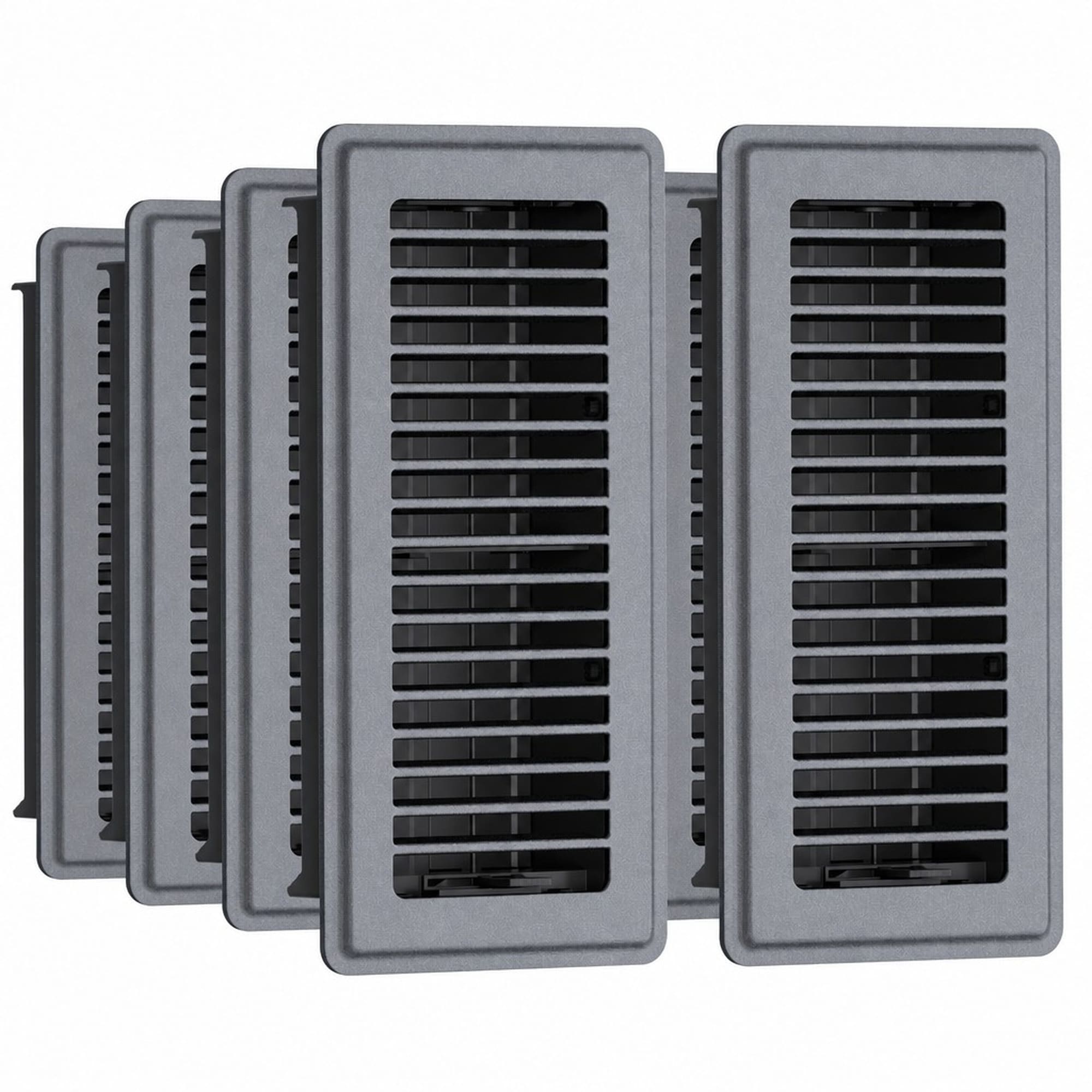 OGETFUUR 8-Pack Gray Adjustable Floor Register with 4x10 Size for Home Basement Bedroom featuring Heavy Duty Construction and Easy Airflow Control