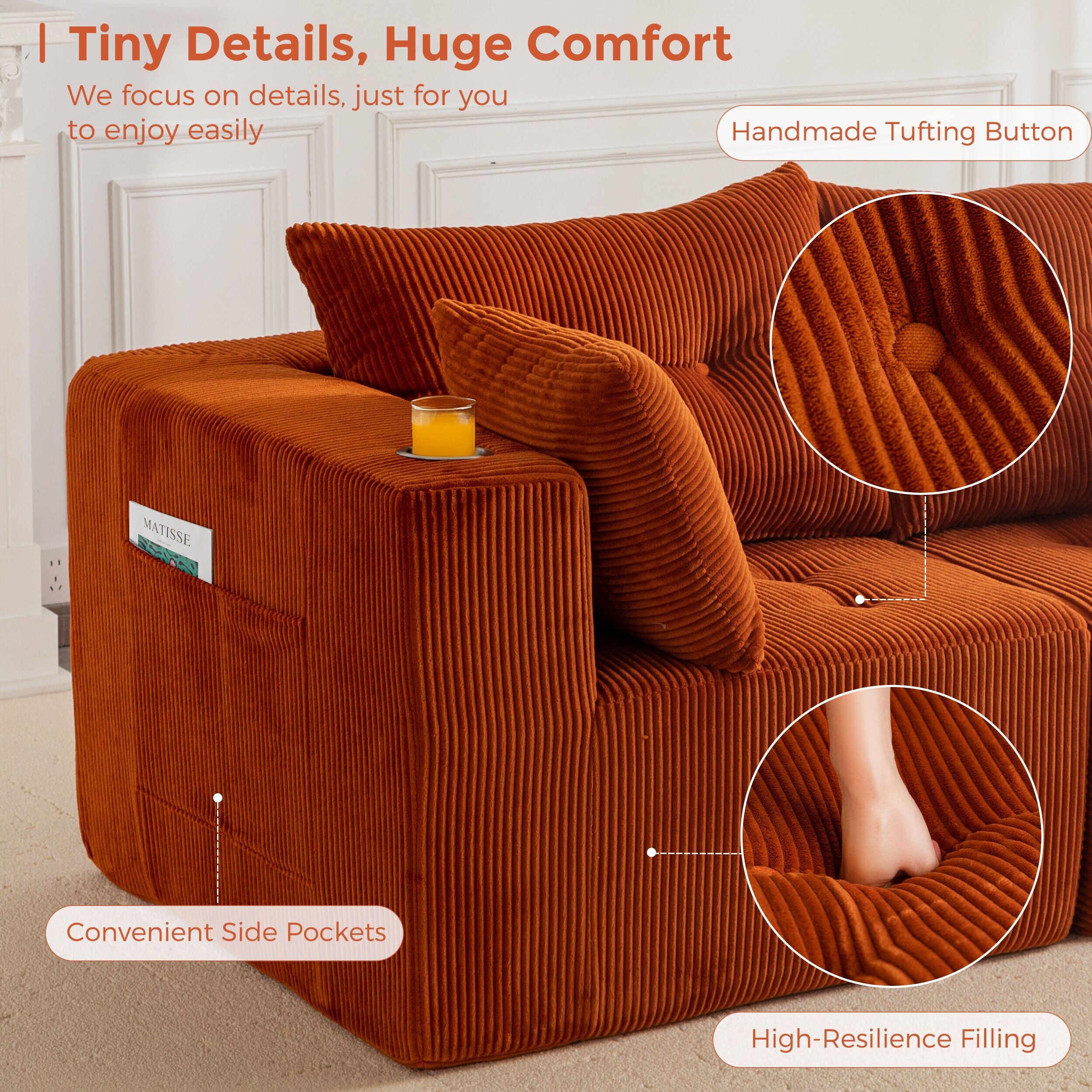 MAXYOYO M-A97-ORANGE-AC Sofas-Loveseats - View #7
