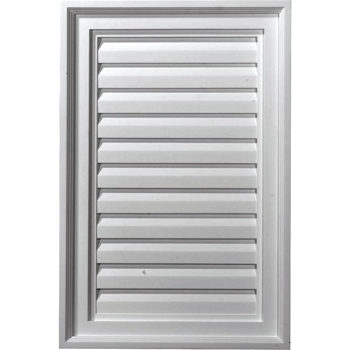 Ekena Millwork GVVE16X24D 14-Inches x 20-Inches White Rectangle Urethane Gable Louver Vent
