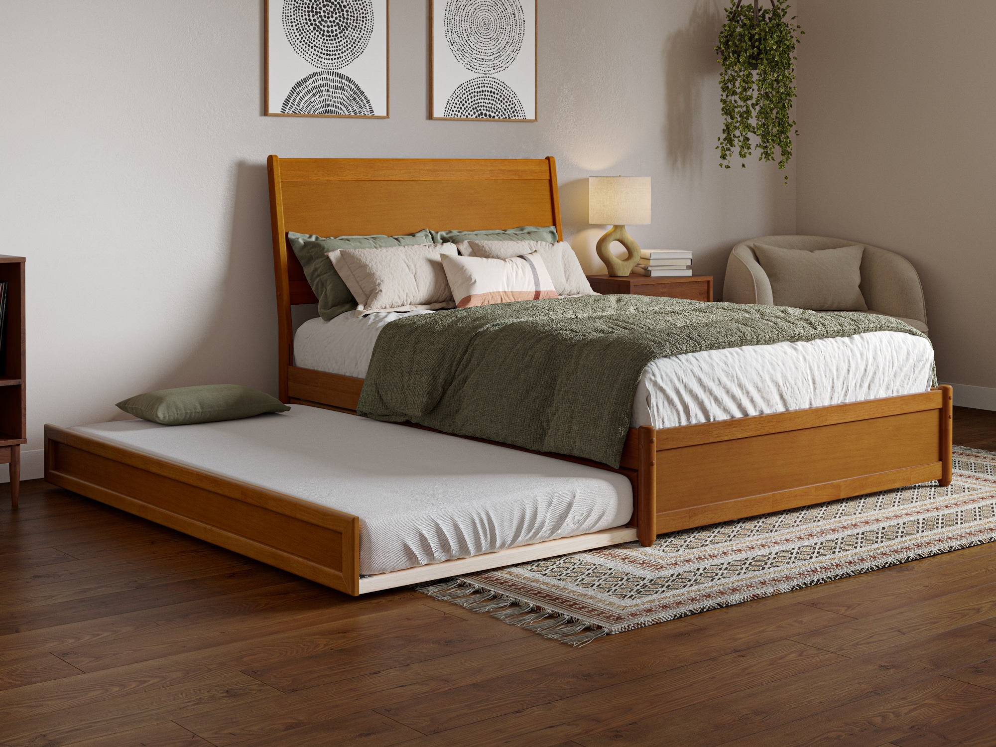 AFI AR998723T Casanova Light Toffee Full Wood Trundle Bed