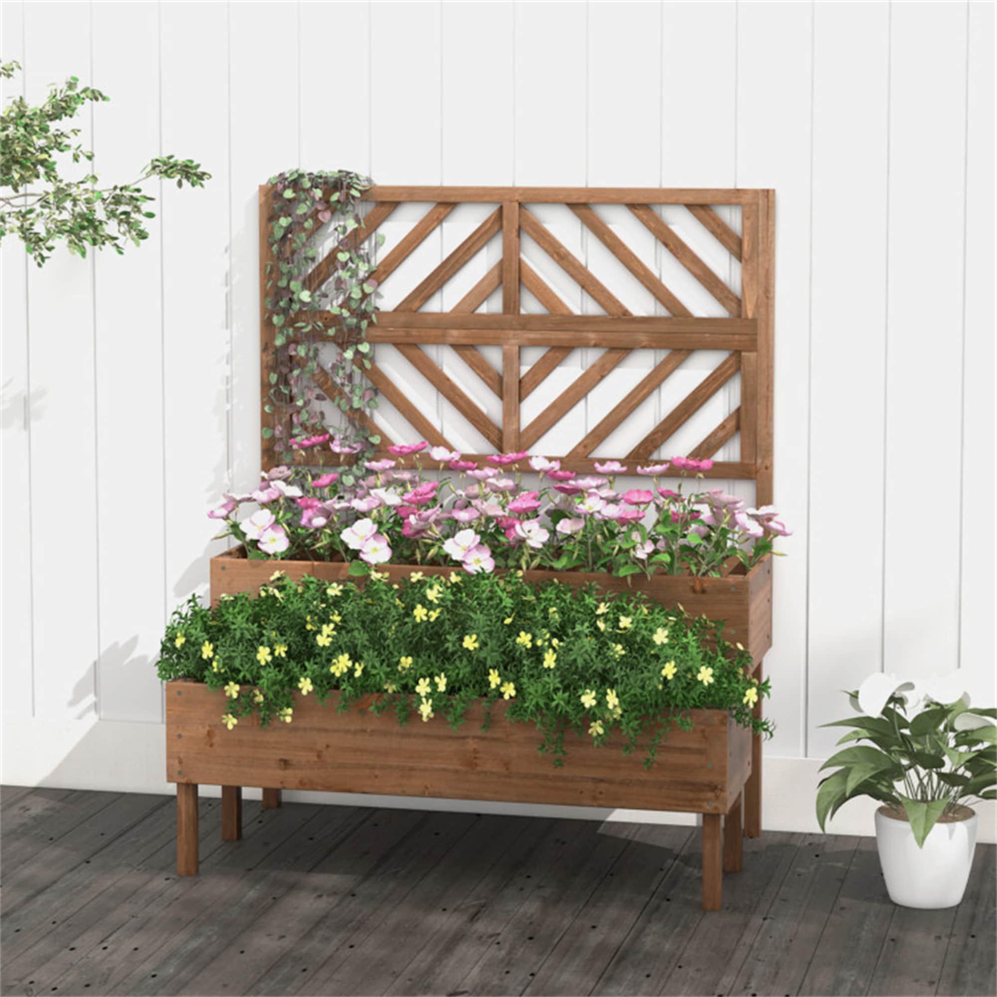 BABOOM BOM-T4041CF-CO 24.5-in W x 43-in L x 53-in H coffee/fir wood Wood Raised Planter Box