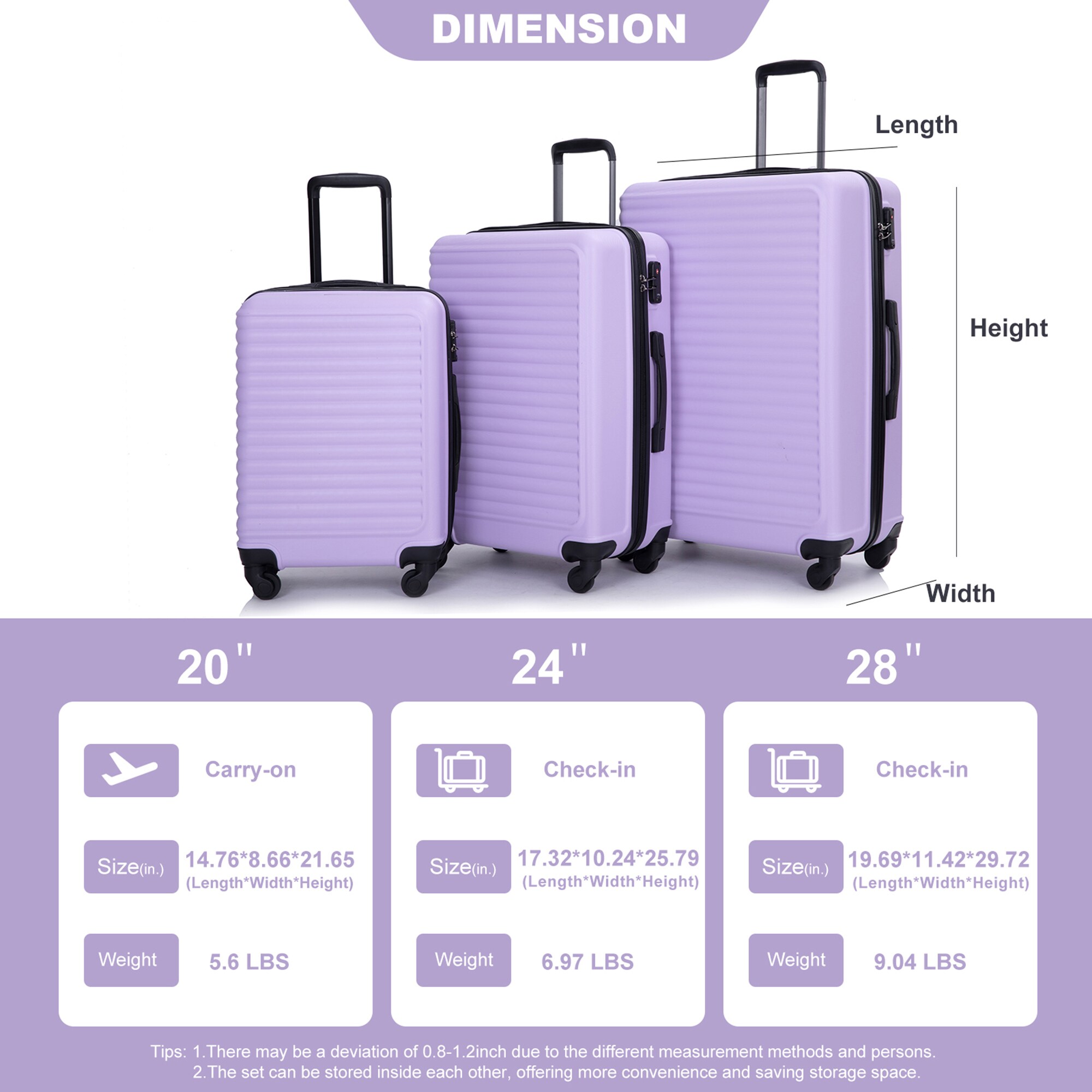 SINOFURN SYD9400013LP Luggage-And-Luggage-Sets - View #11