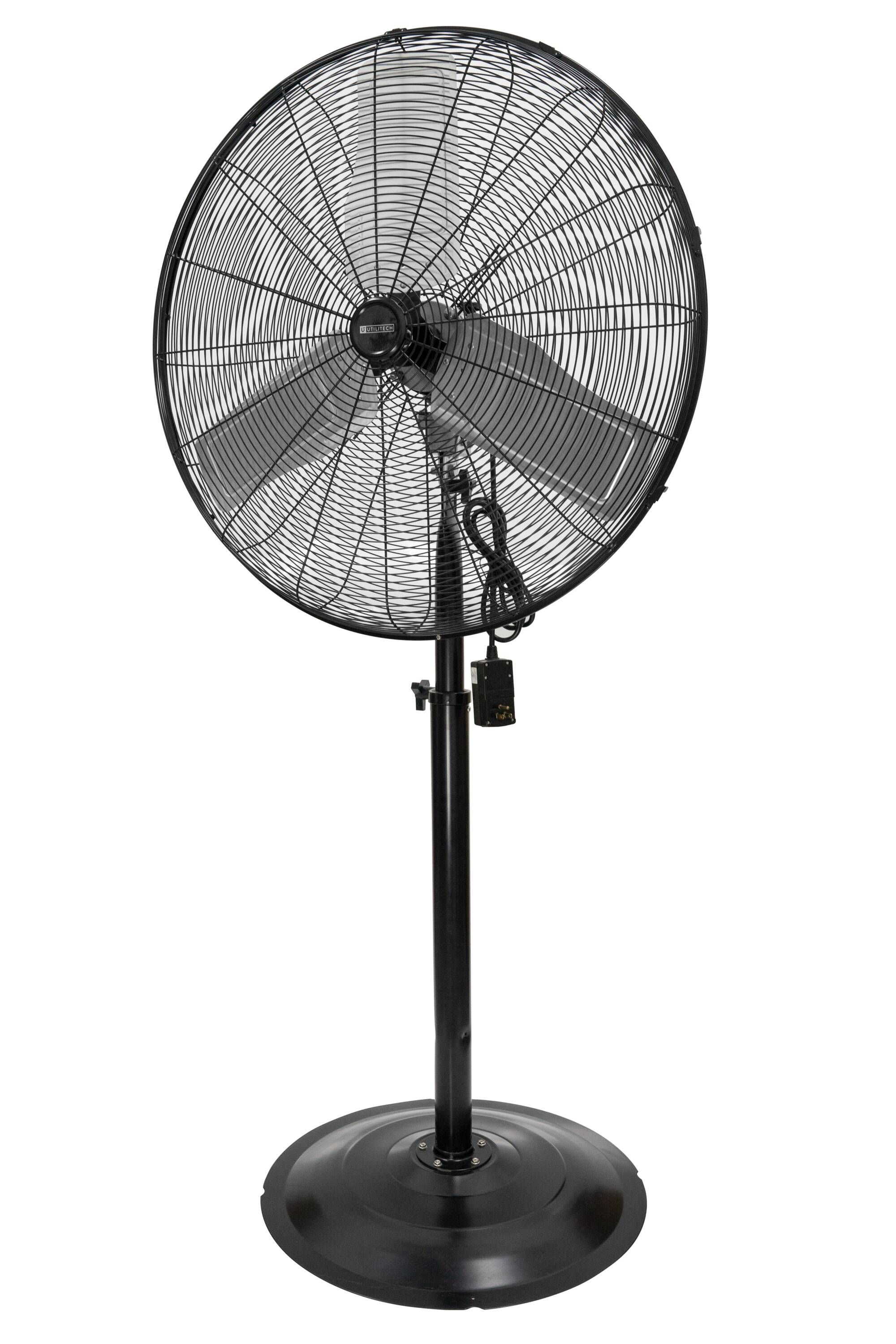 Utilitech 30-in 3-Speed Indoor or Outdoor Black Oscillating Pedestal Fan in  the Portable Fans department at